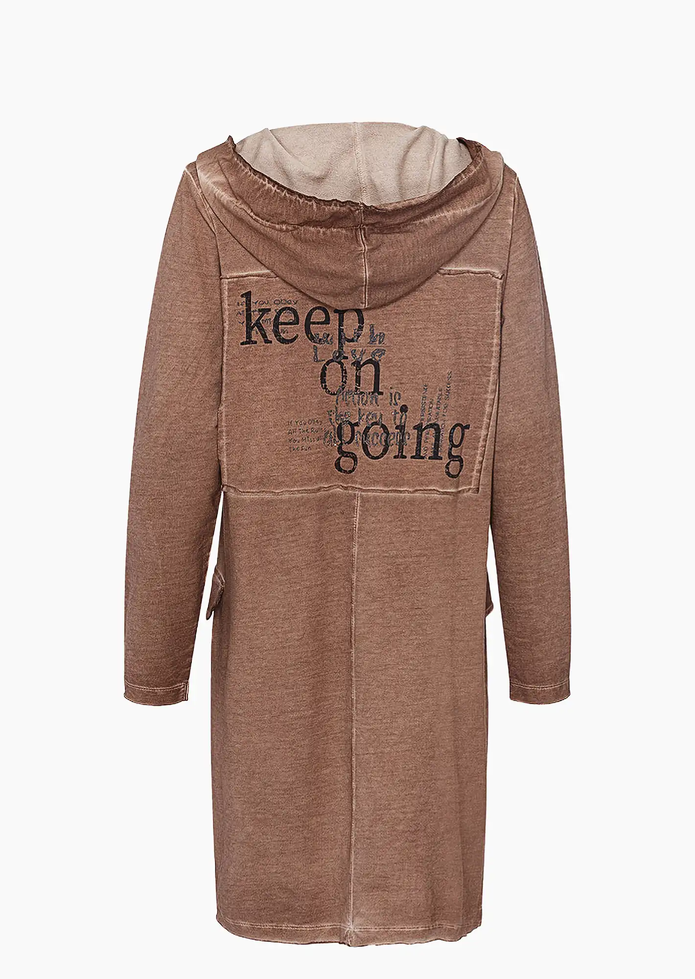 Mantel 'Keep on going', cappuccino