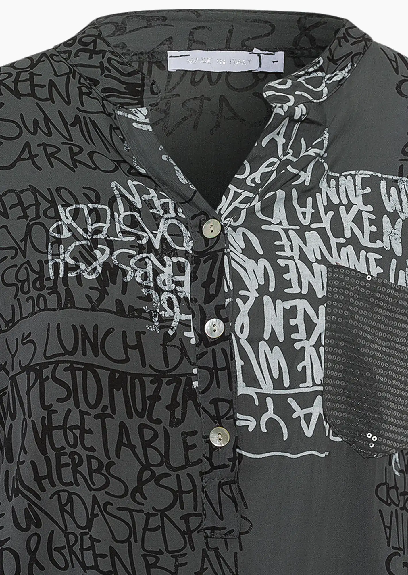 Bluse im Alloverprint, oliv