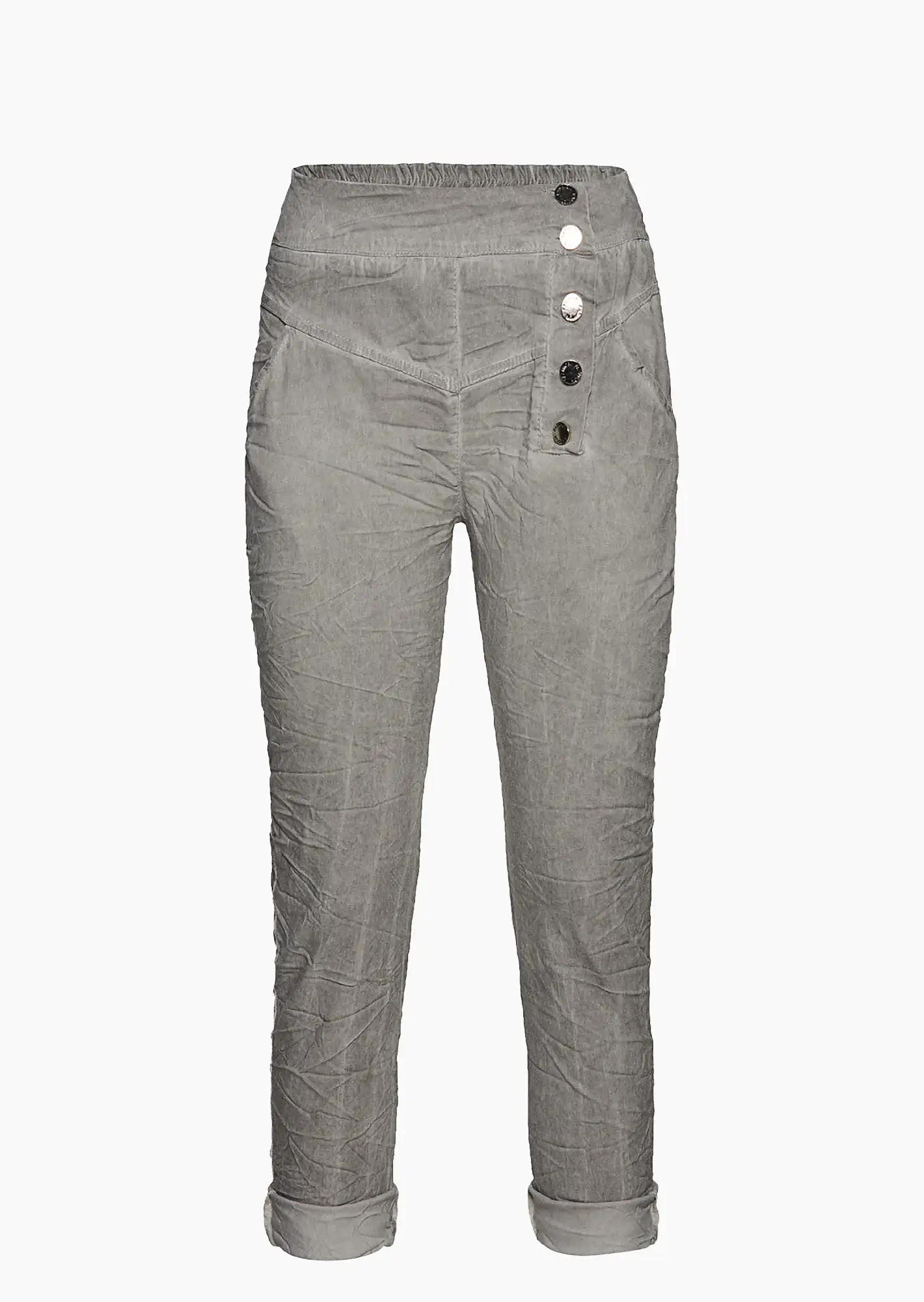 Joggpants mit Knöpfen, silber