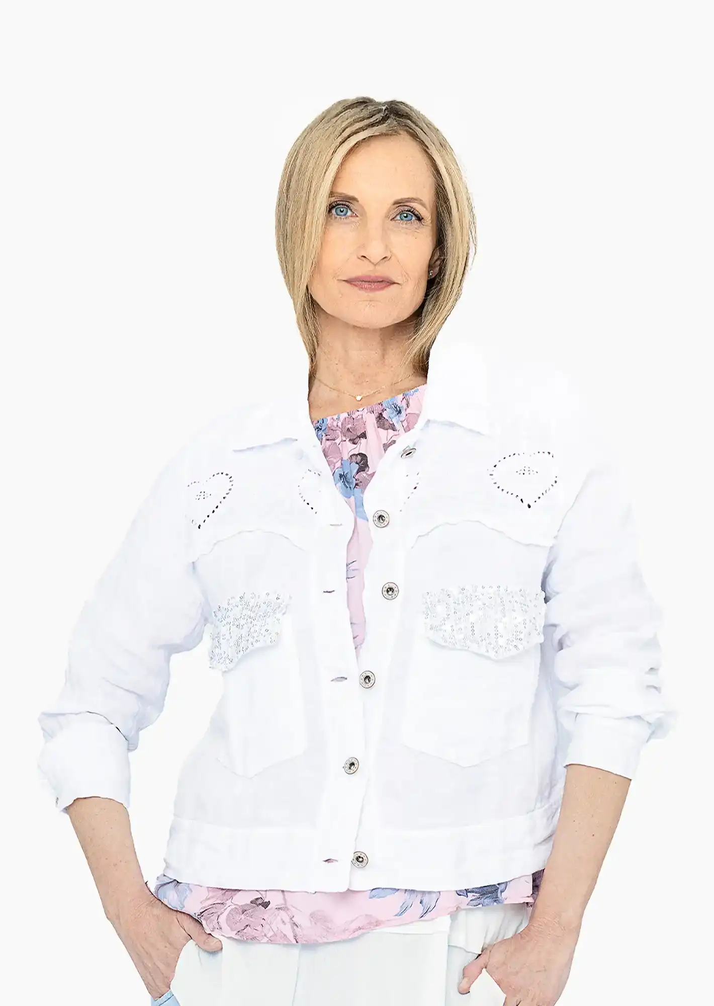 Jacke aus Leinen, weiß