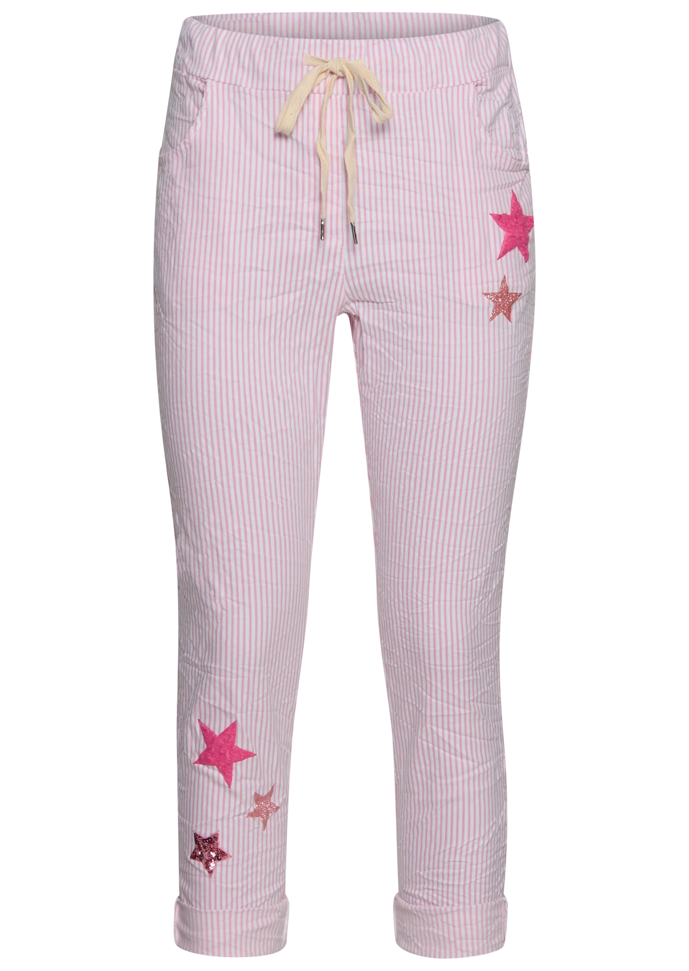 Joggpants gestreift, rosenholz