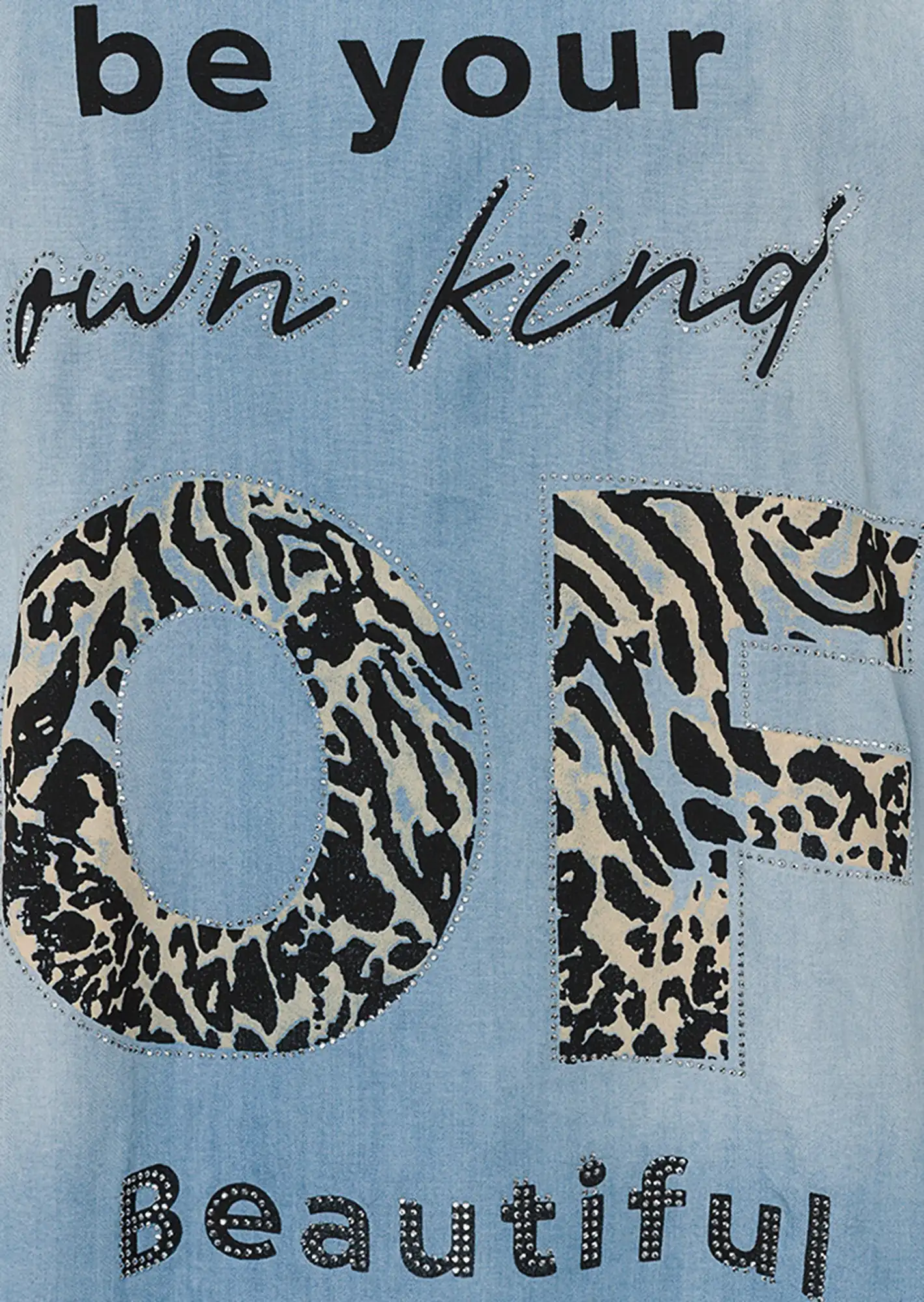 Bluse 'Beautiful', bleached denim