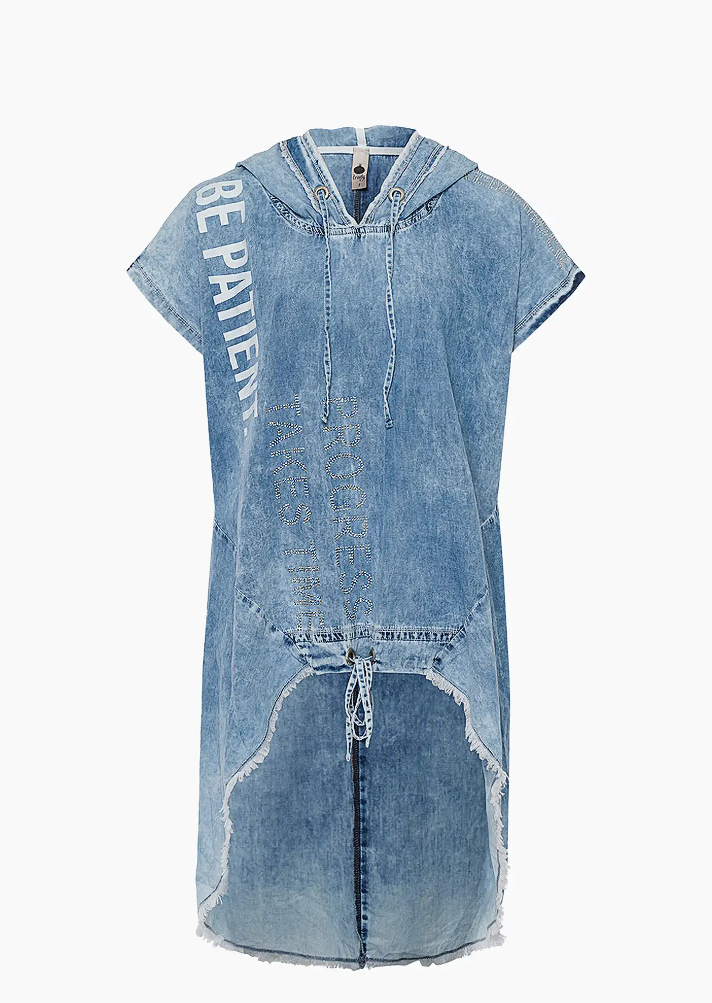 Bluse 'Vokuhila', blue denim