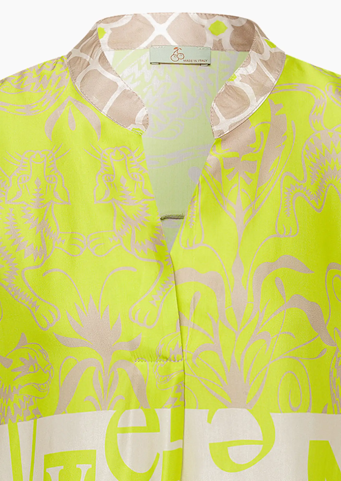 Bluse im Alloverprint, lime