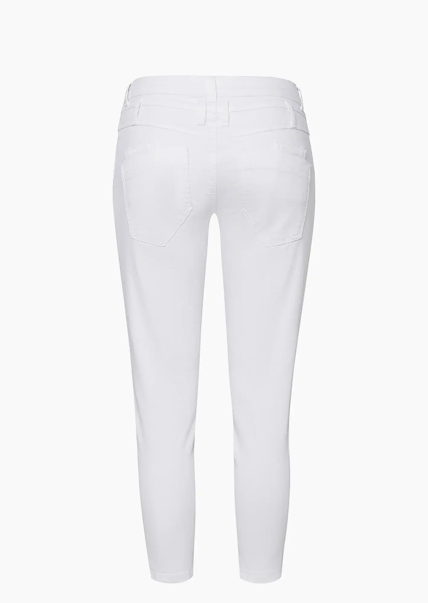 Jeans mit Ziersteinpatches, weiß