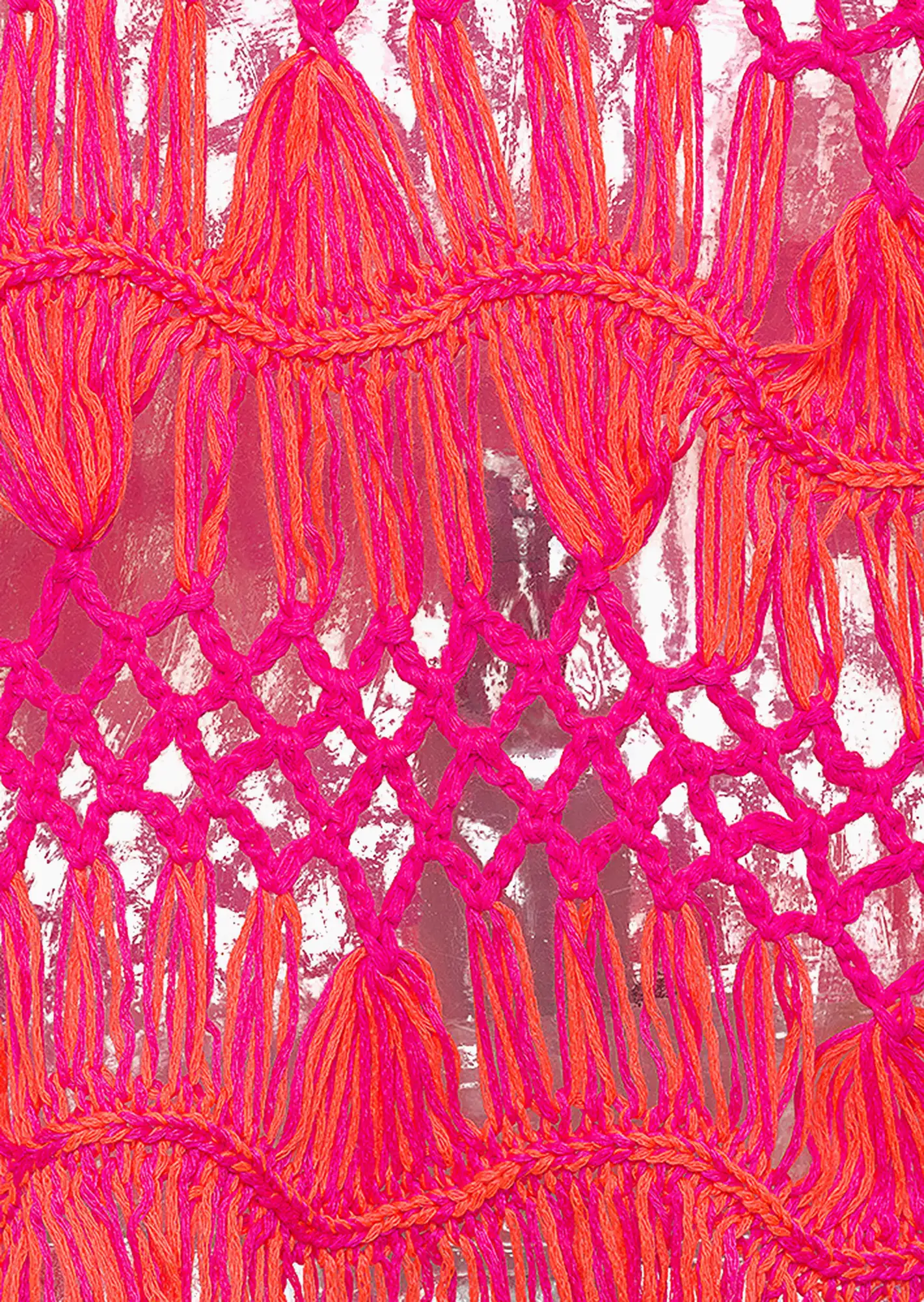Crochet-Pullover 'Wellen', neon lobster