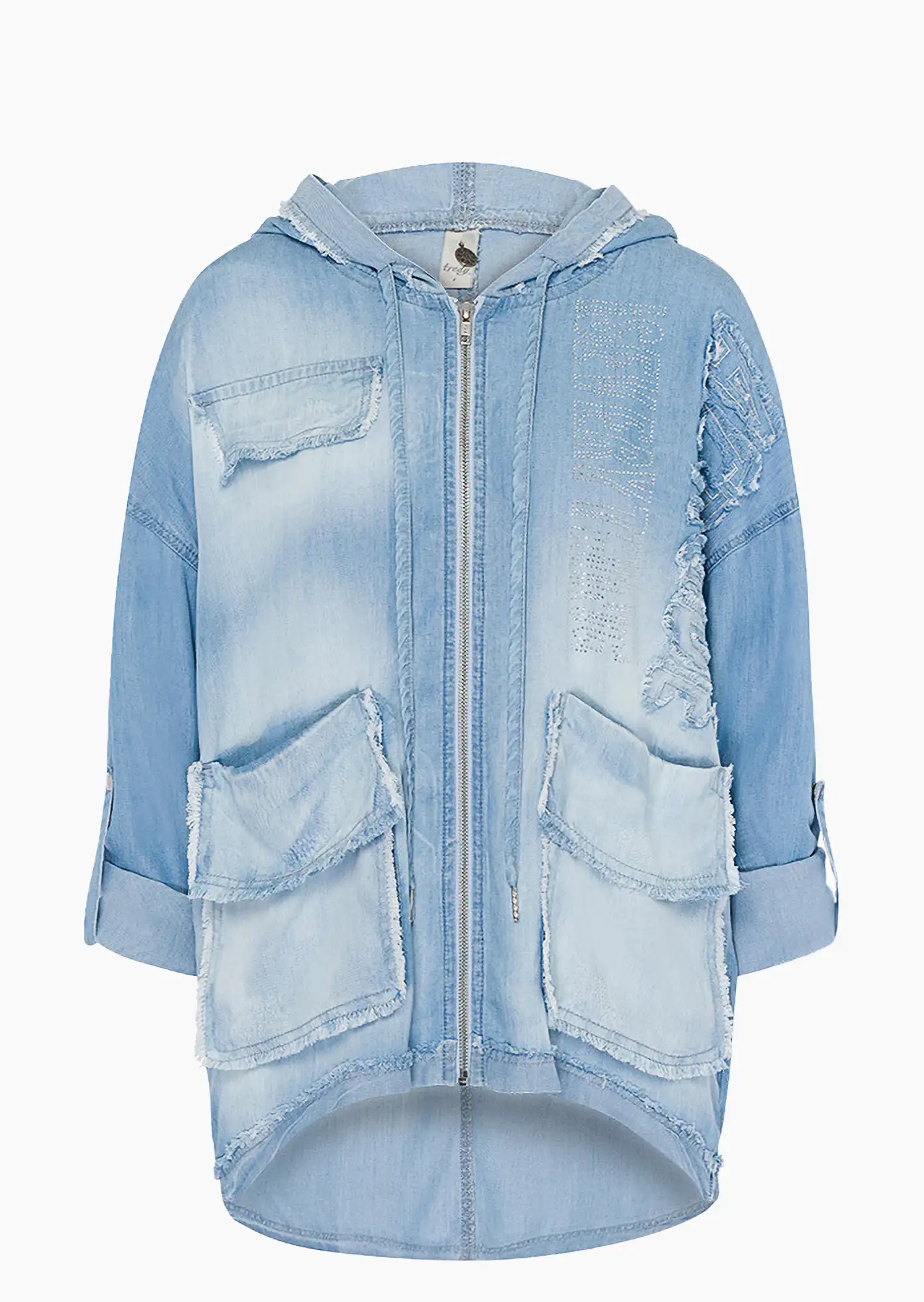 Jacke 'Attitude', bleached denim