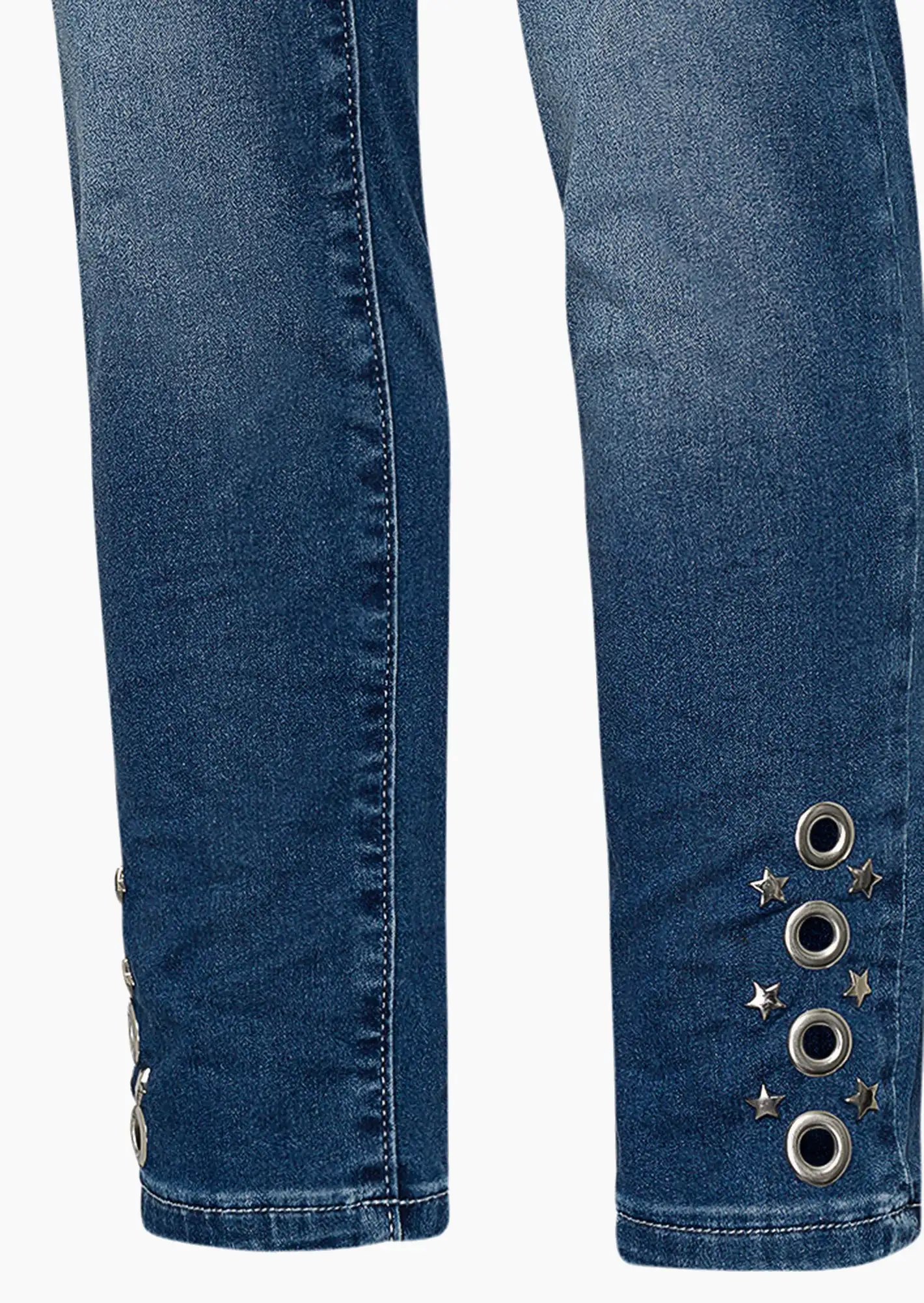 Jeggings mit Sternen, blue denim