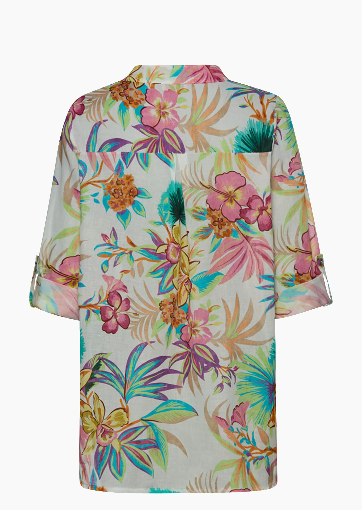Bluse gemustert, weiß-bunt