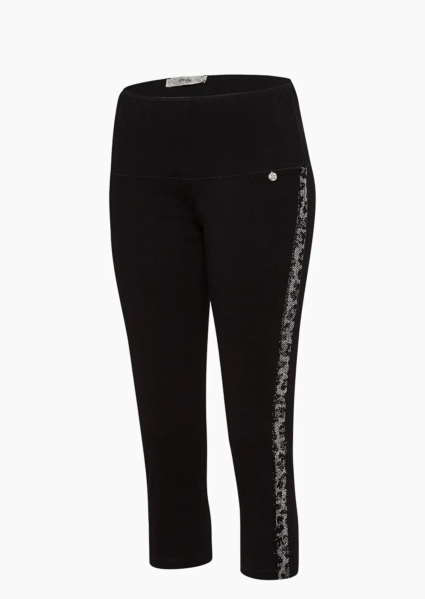 Leggings mit Galonstreifen, schwarz