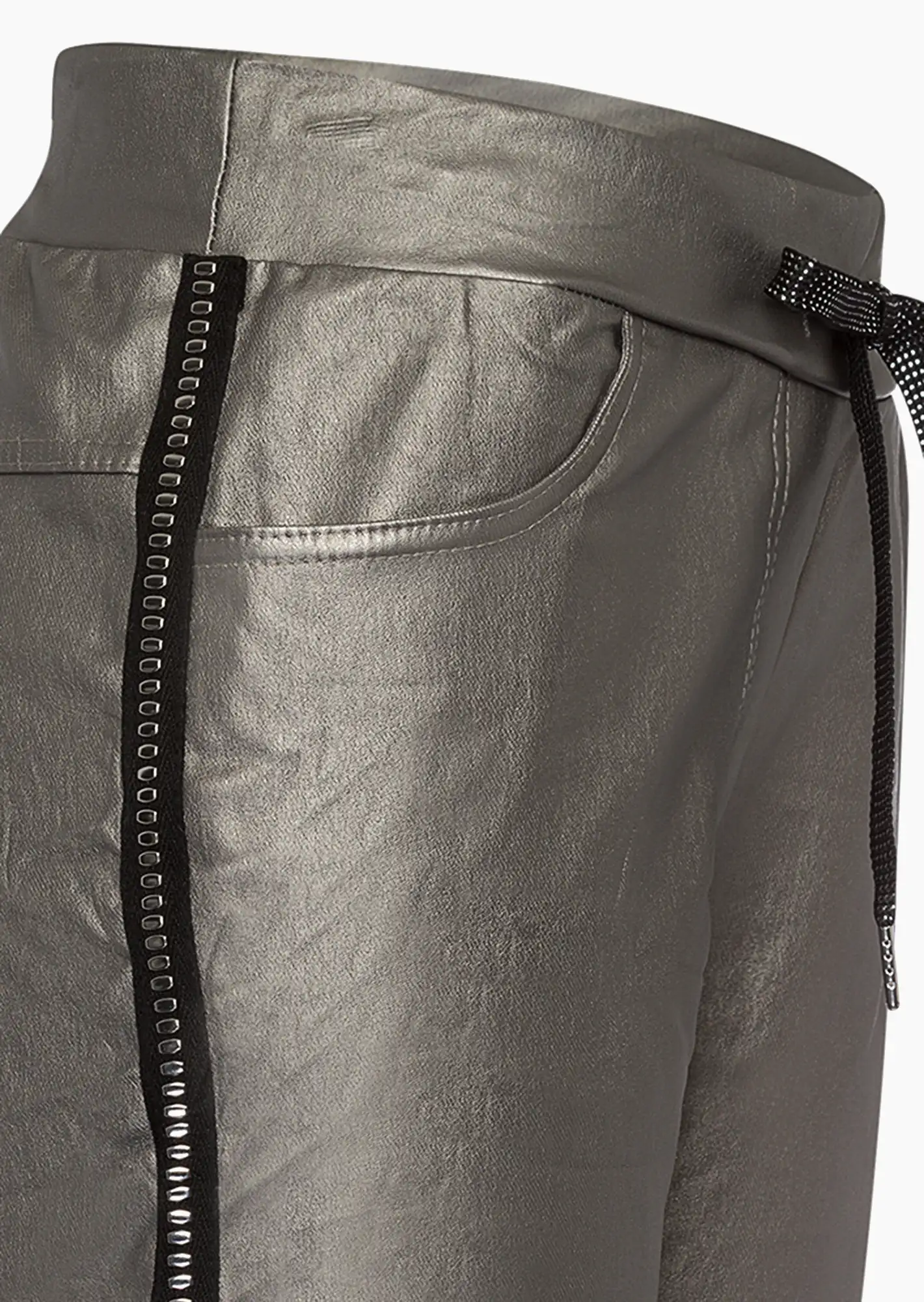 Joggpants in Leder-Optik, metallic