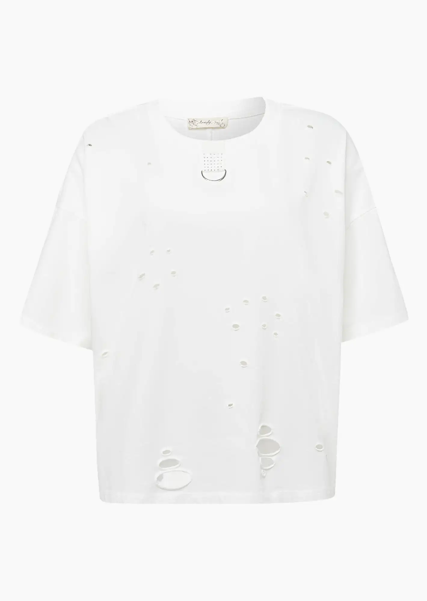 Shirt mit Loch-Optik, offwhite