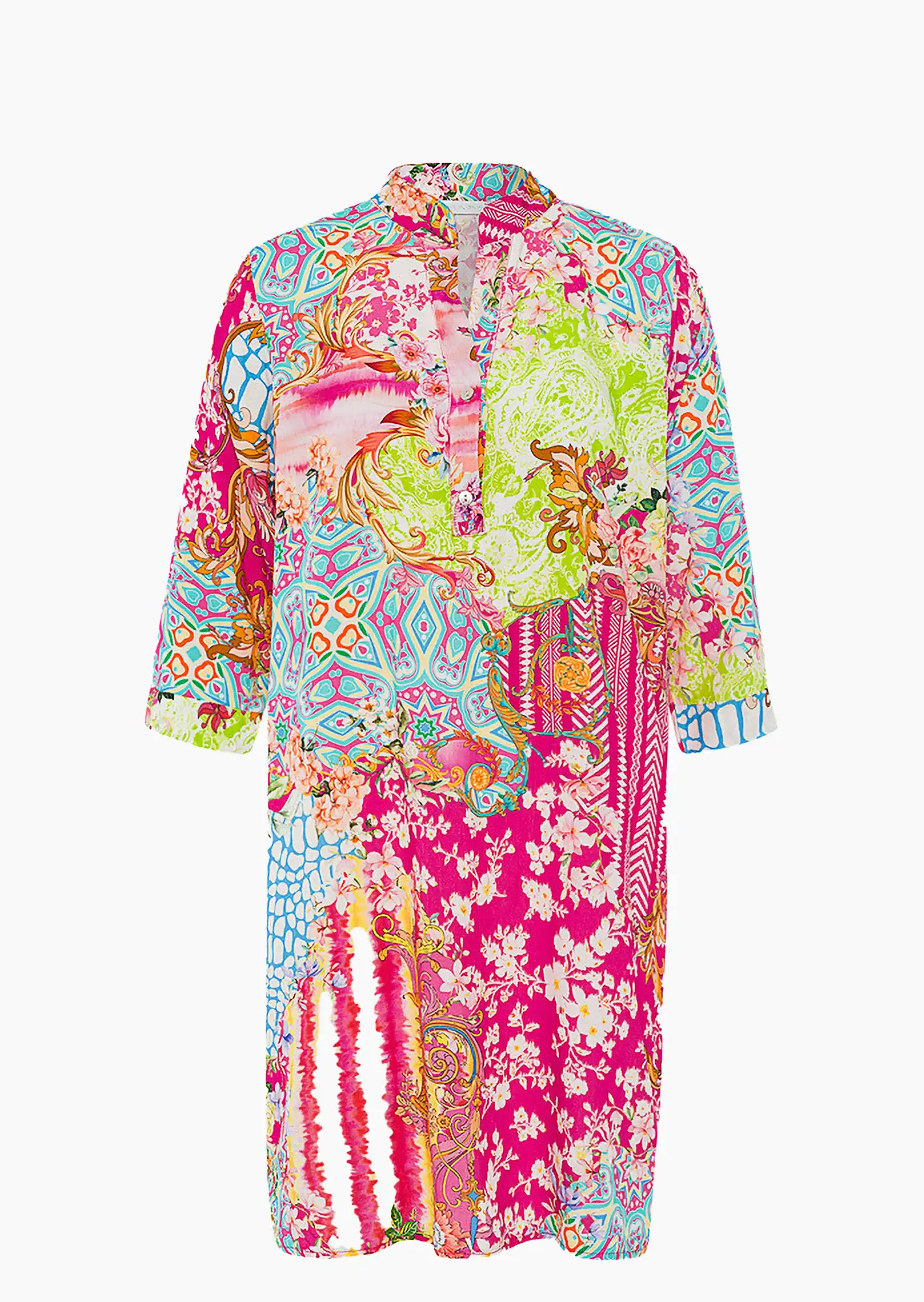 Kleid mit floralem Print, bunt