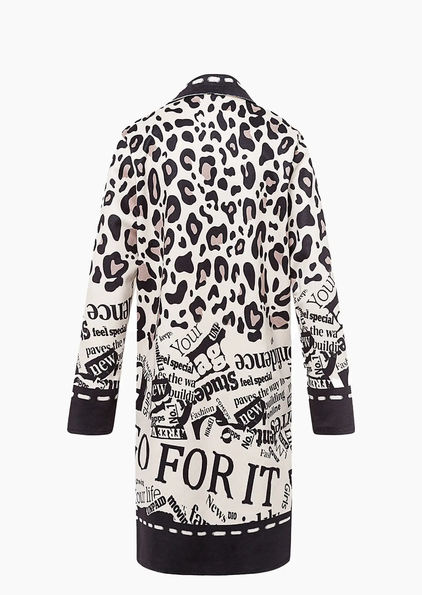 Mantel im Animalprint, cream
