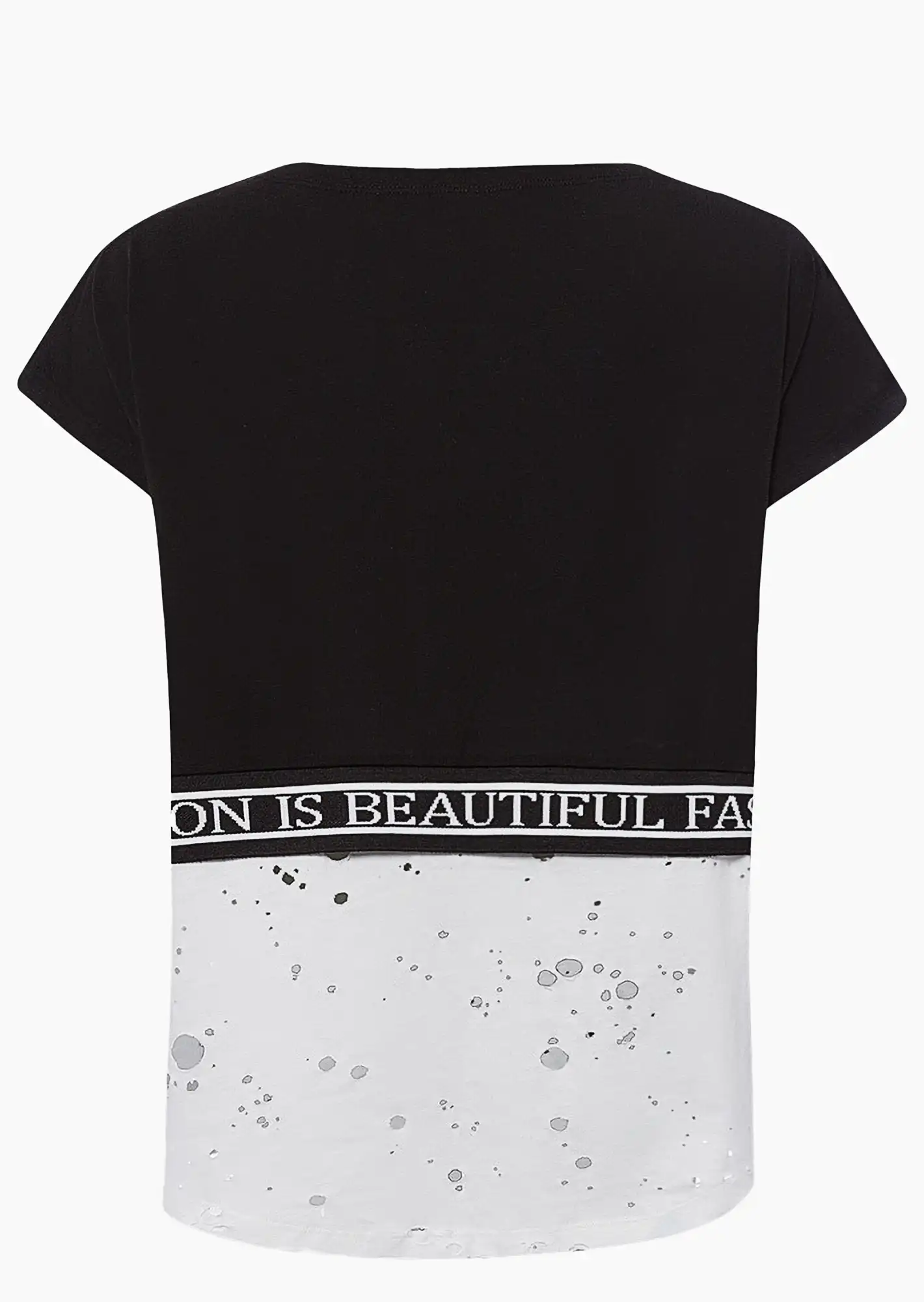 Shirt 'Brave', offwhite-schwarz