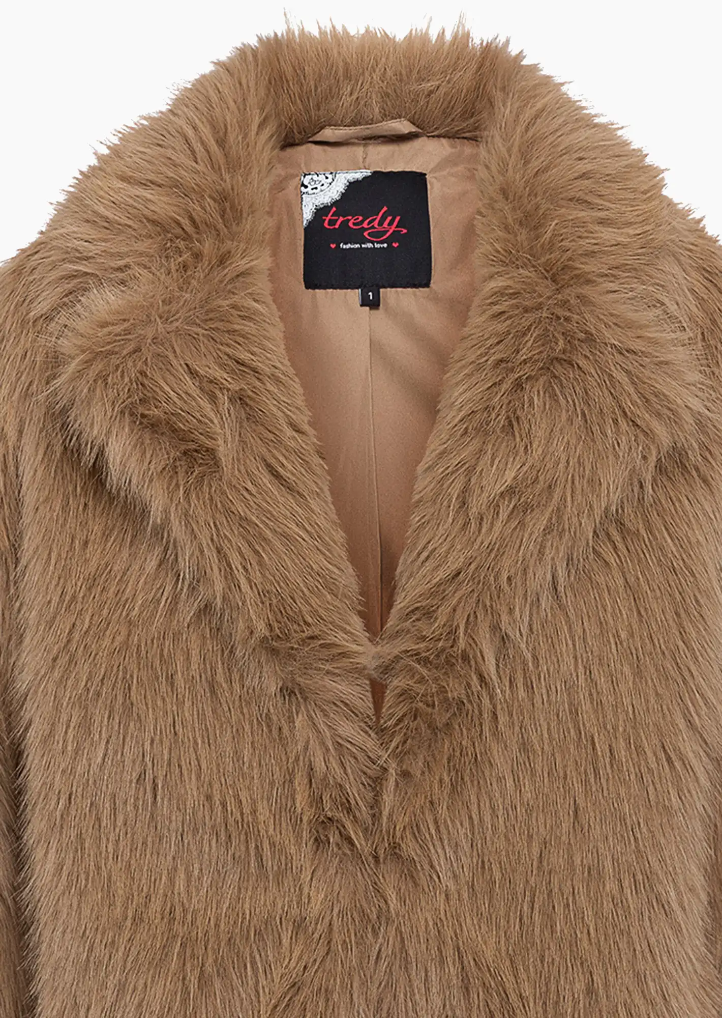 Jacke in Fell-Optik, cappuccino