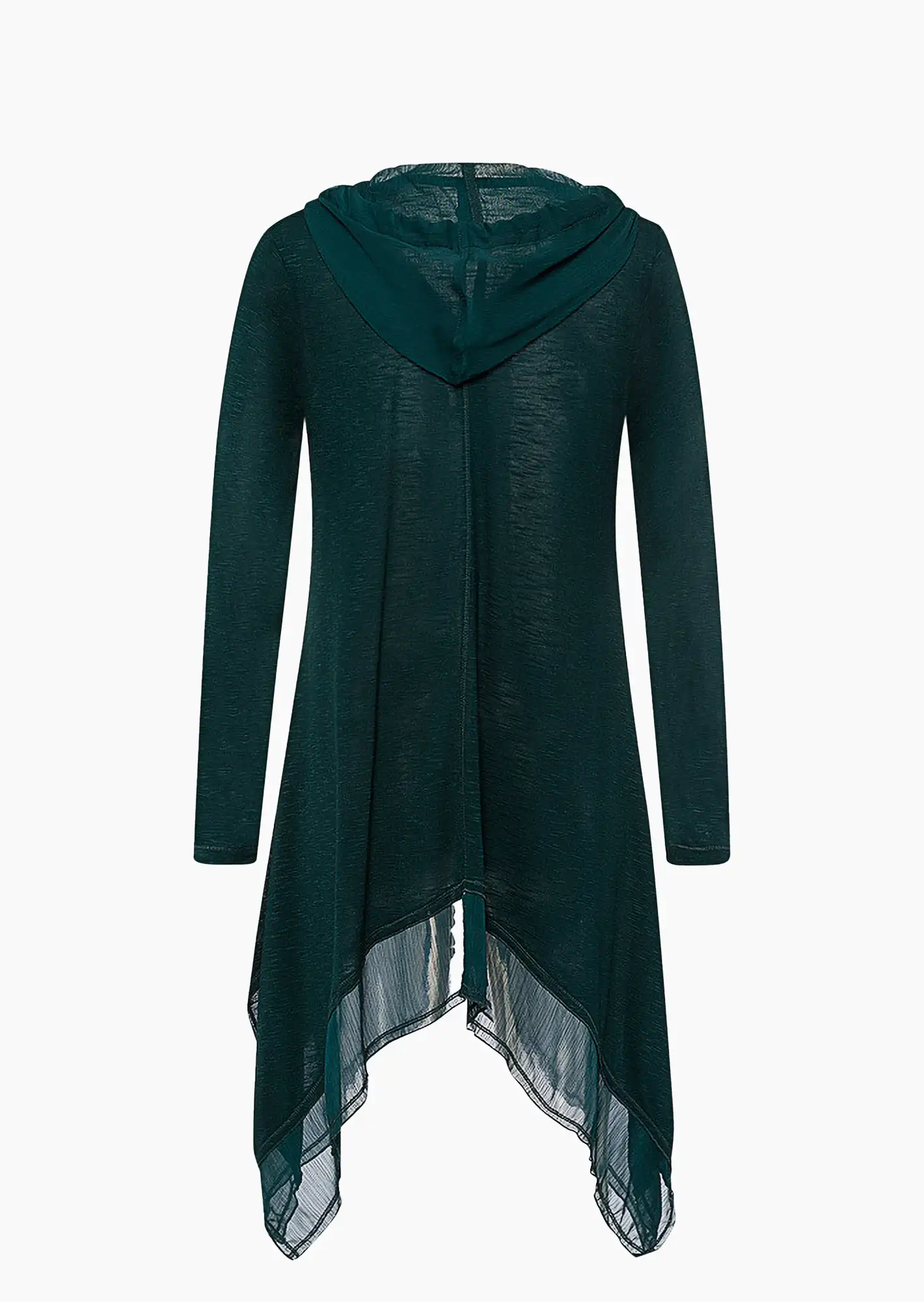 Kapuzenshirtjacke mit Zipfelsaum, forest green