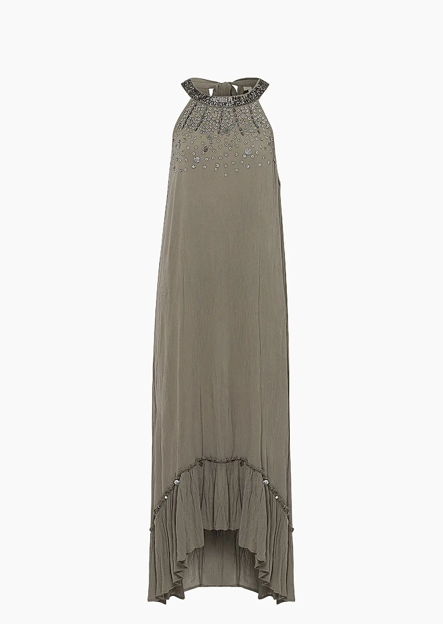 Maxikleid mit Pailletten, salbei