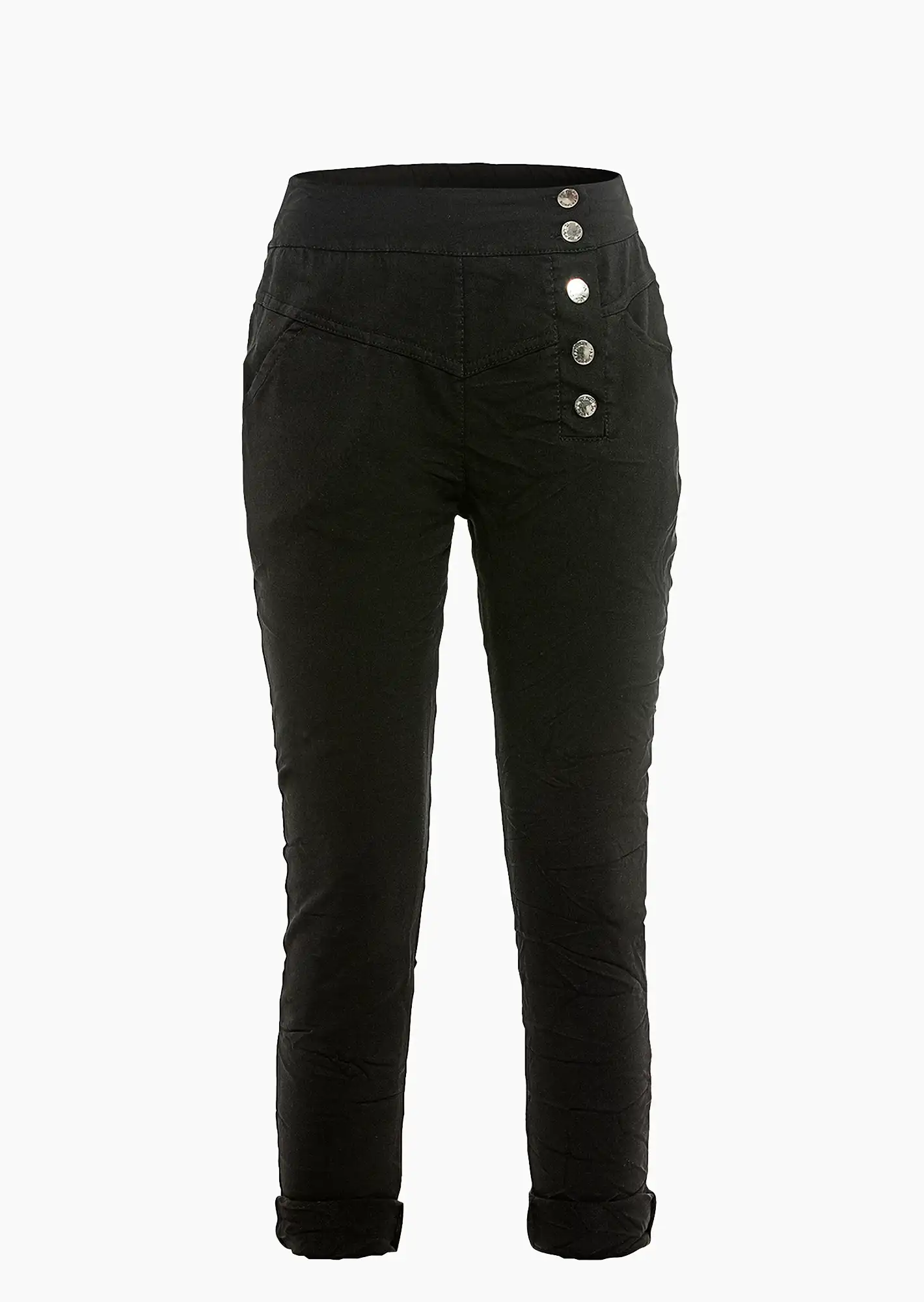 Joggpants mit Knöpfen, schwarz