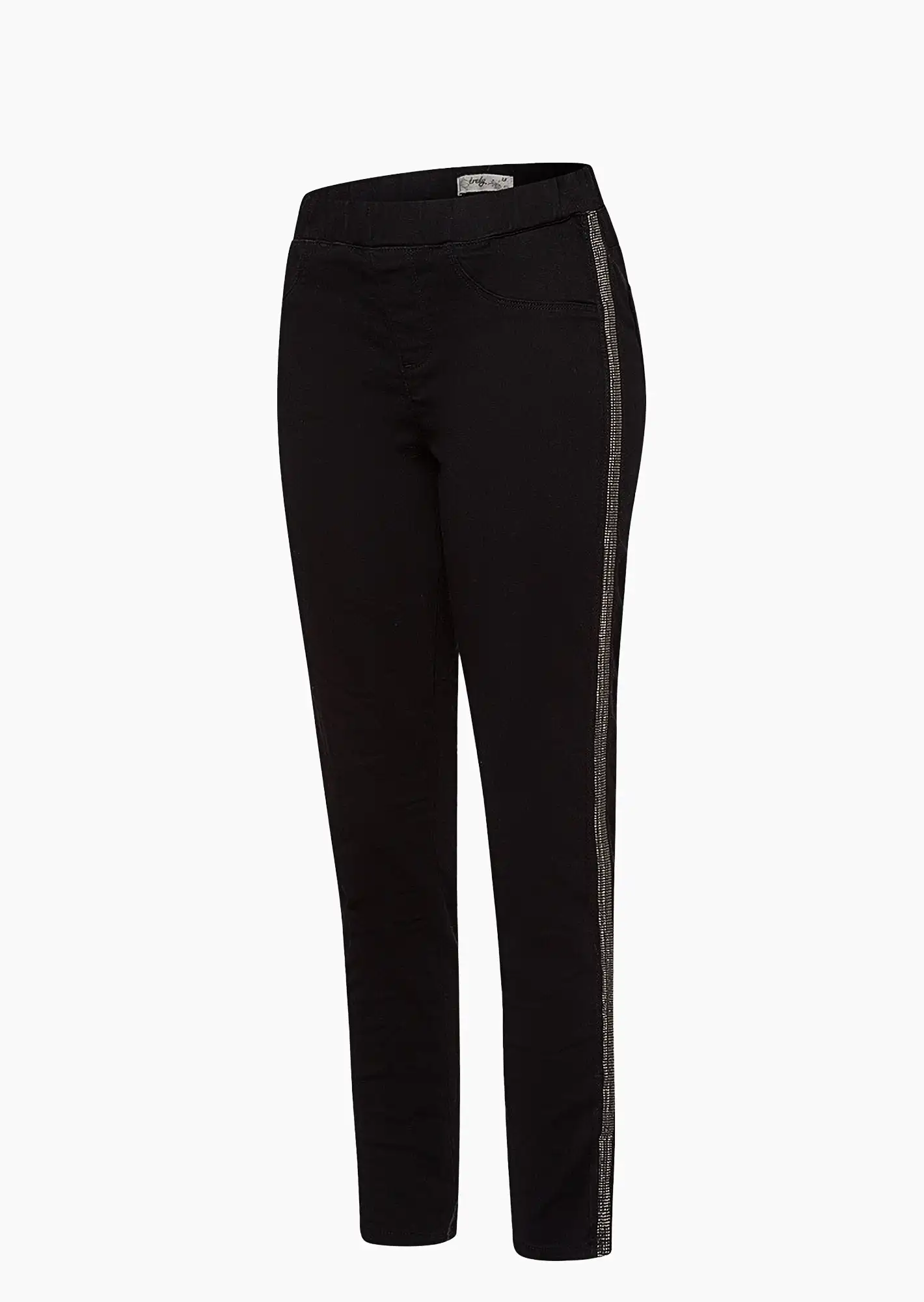 Jeggings mit Galonstreifen, schwarz