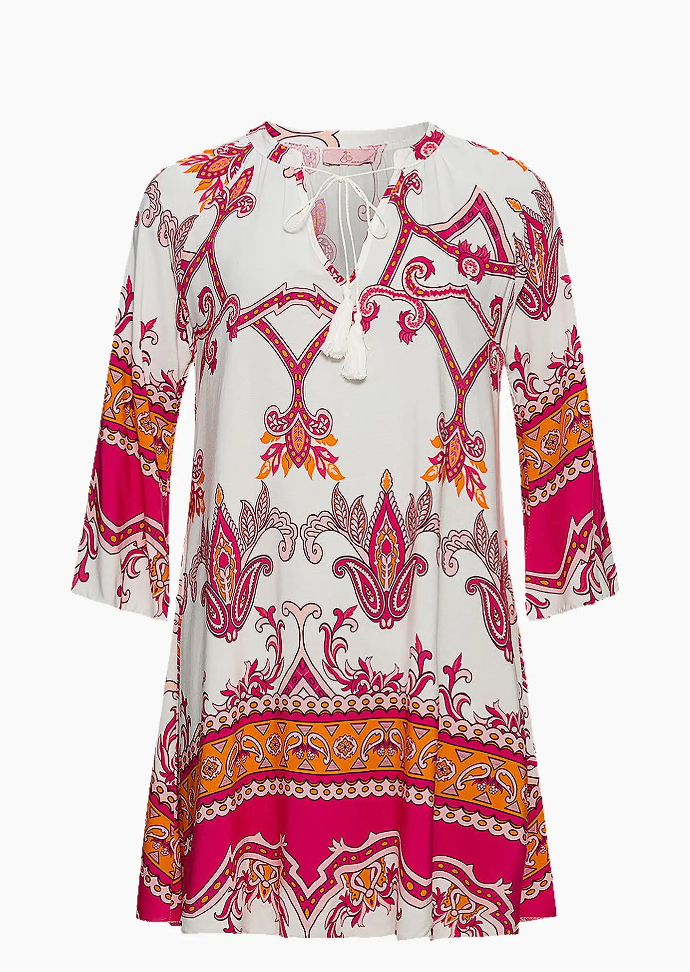 Tunika im Alloverprint, pink-orange