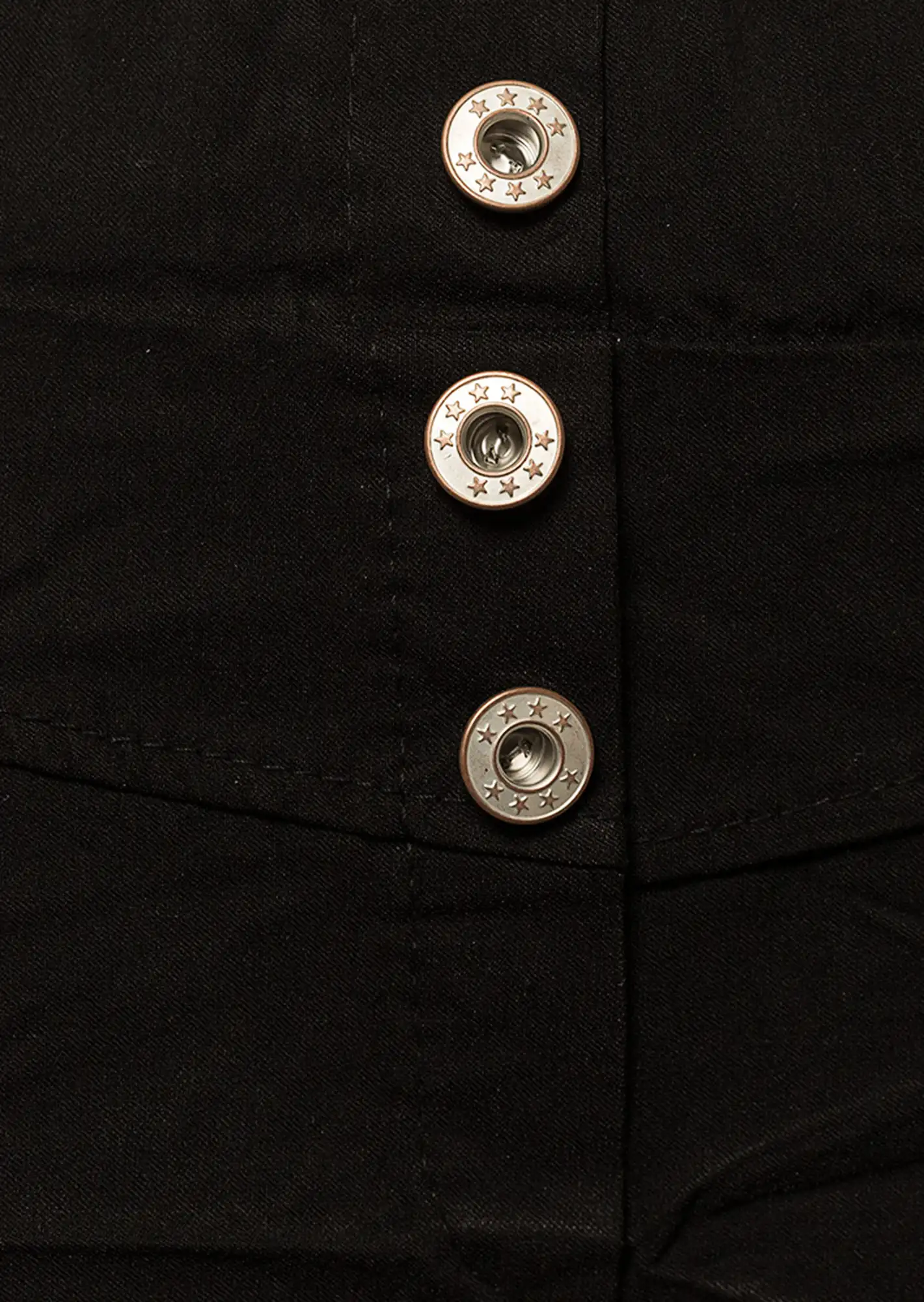 Shorts mit Knöpfen, schwarz