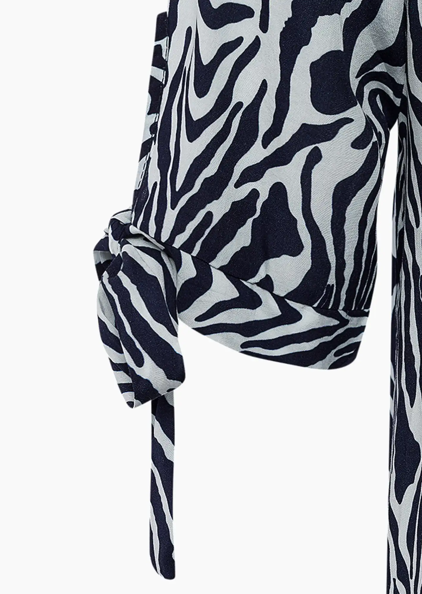Bluse im Alloverprint, navy-weiß