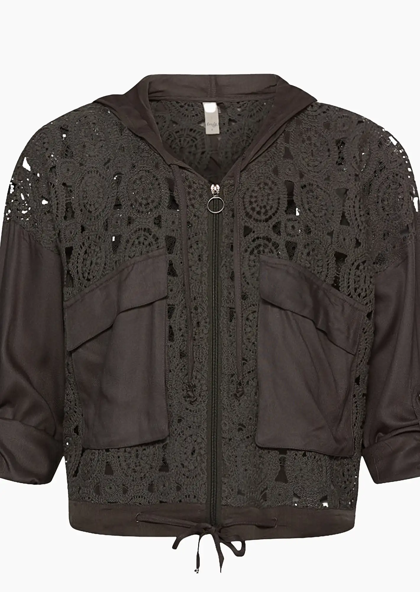 Crochet-Jacke, oliv