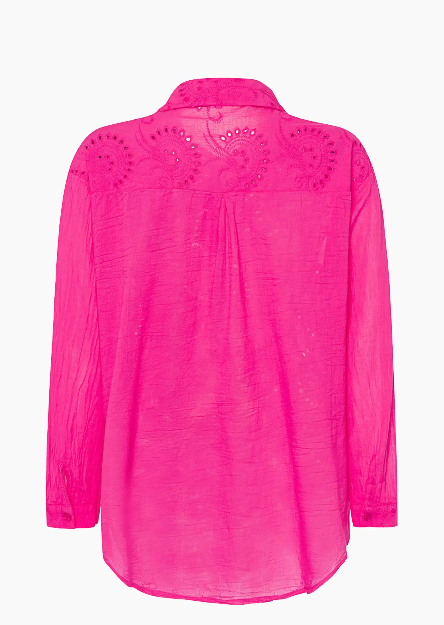 Bluse mit Lochstickerei, very berry