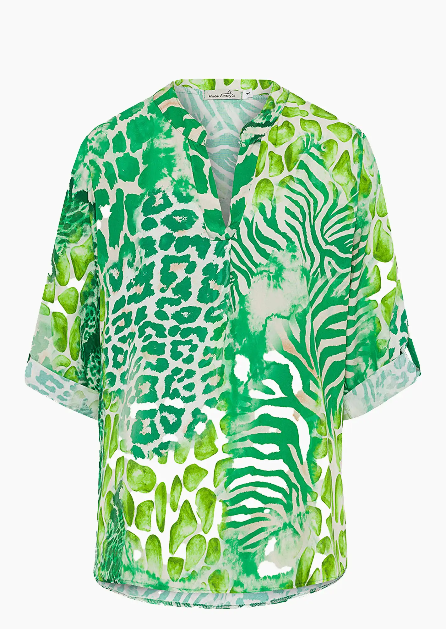 Bluse im Alloverprint, grün