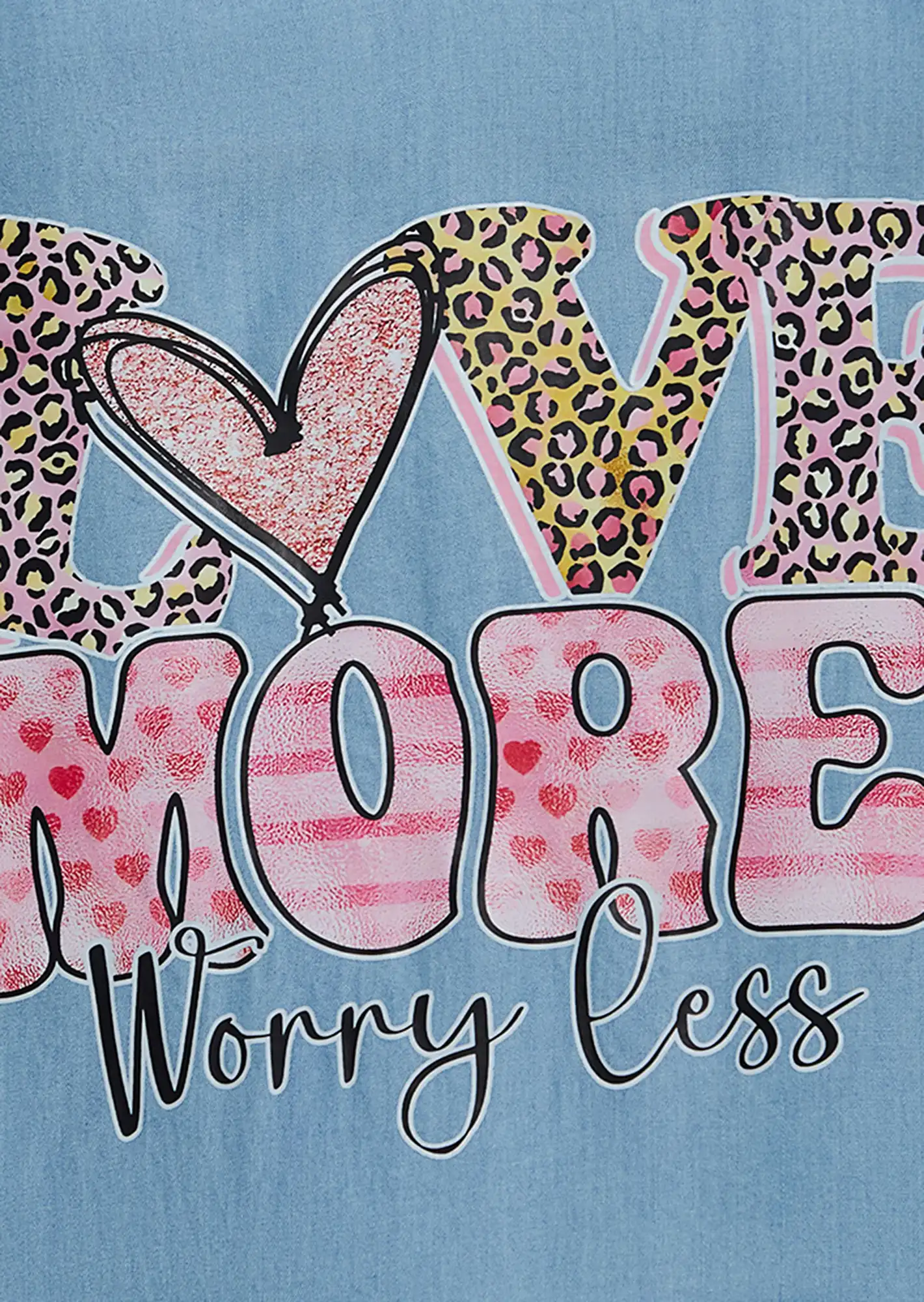 Denim-Kleid 'Love more', bleached denim
