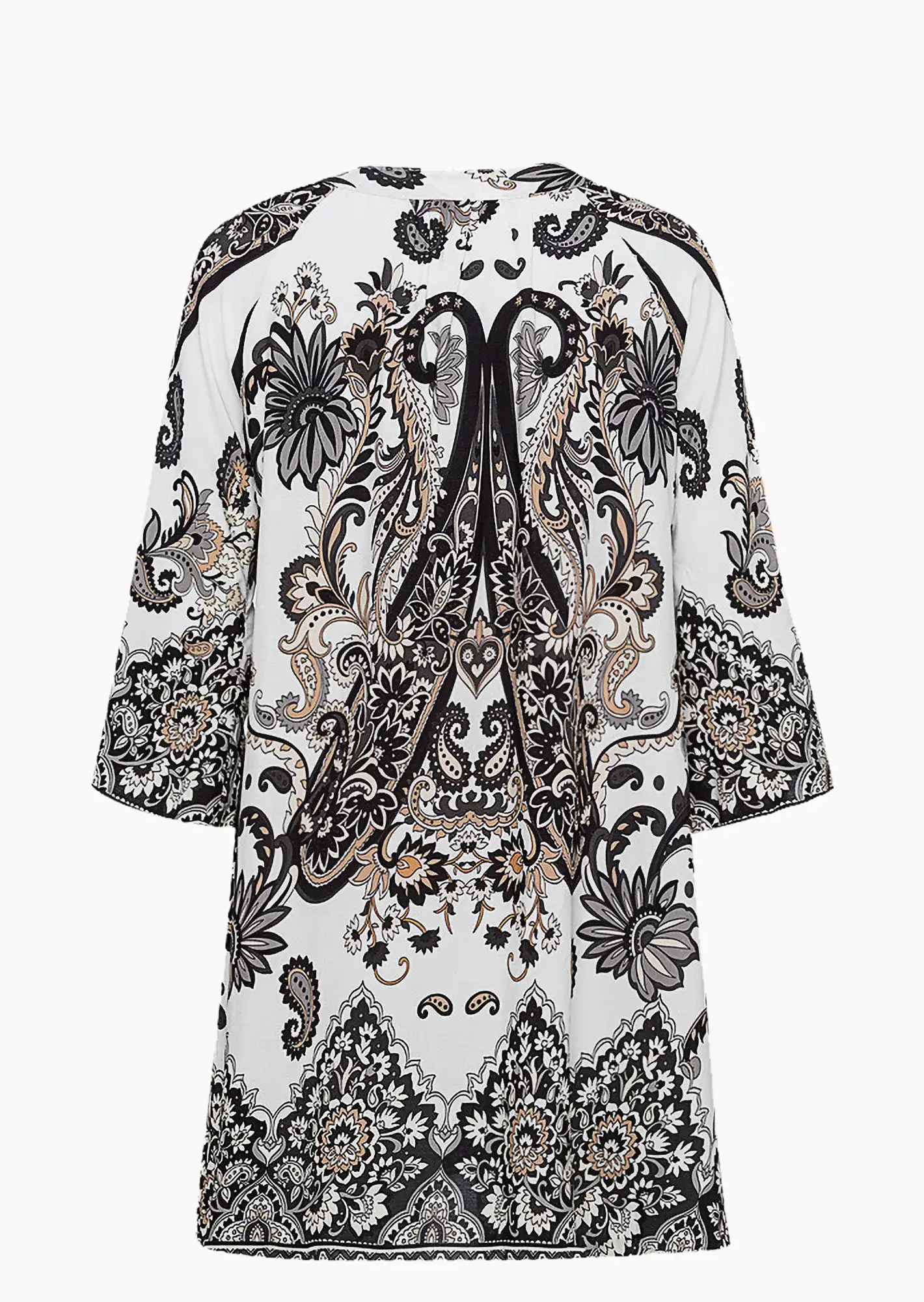Tunika 'Ornamente', schwarz-offwhite