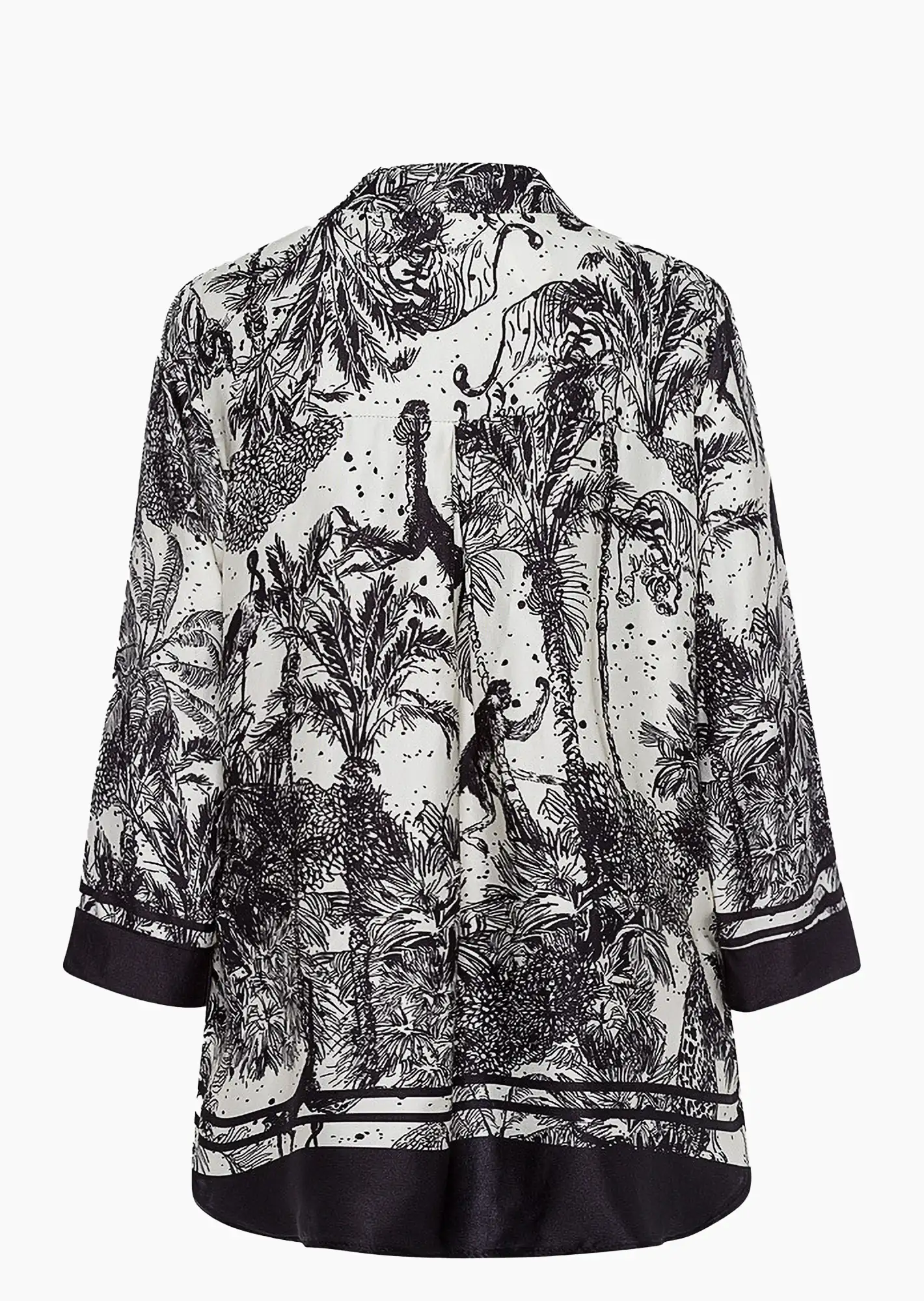 edle Bluse, schwarz-crema
