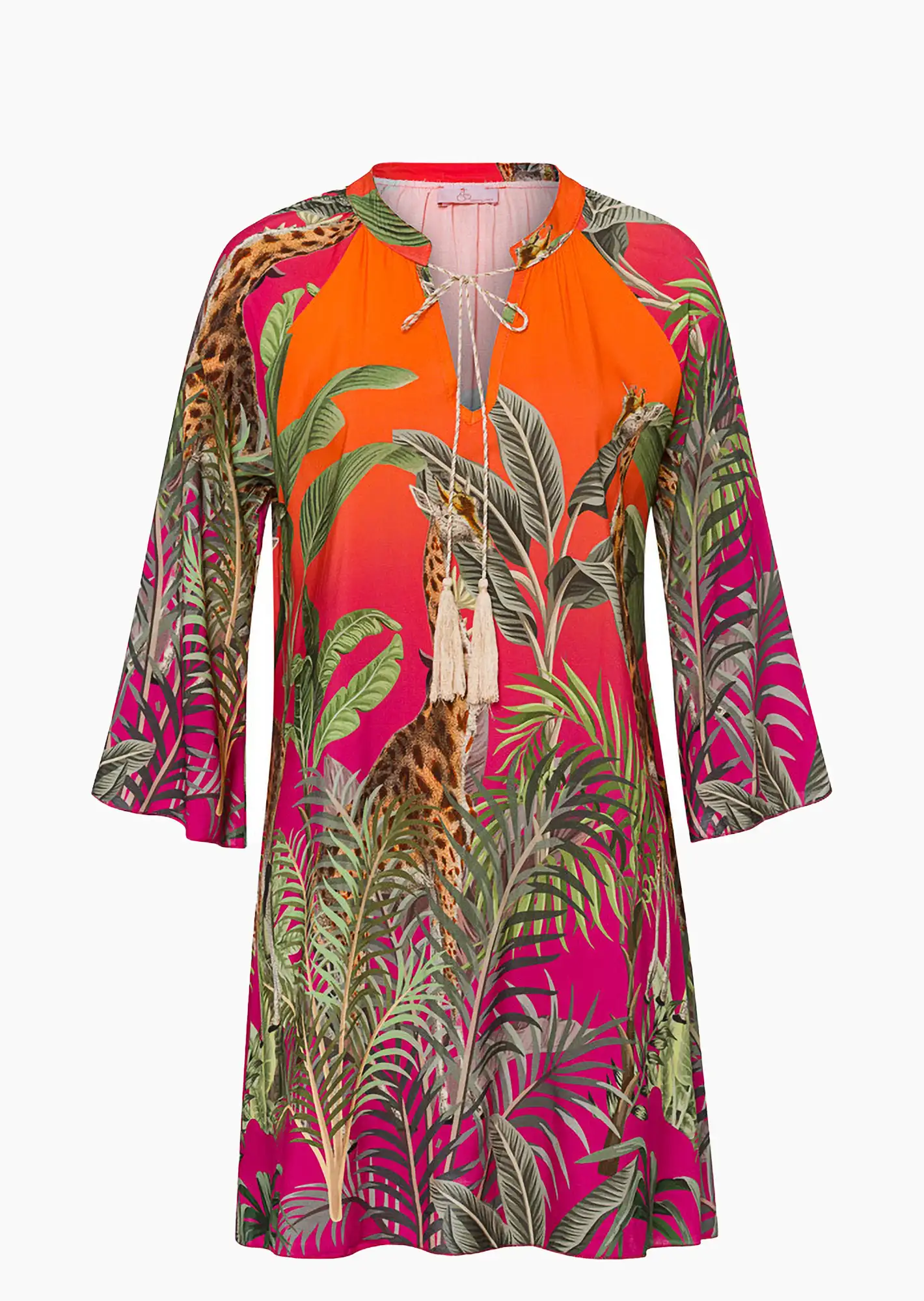 Tunika 'Giraffen', pink-orange