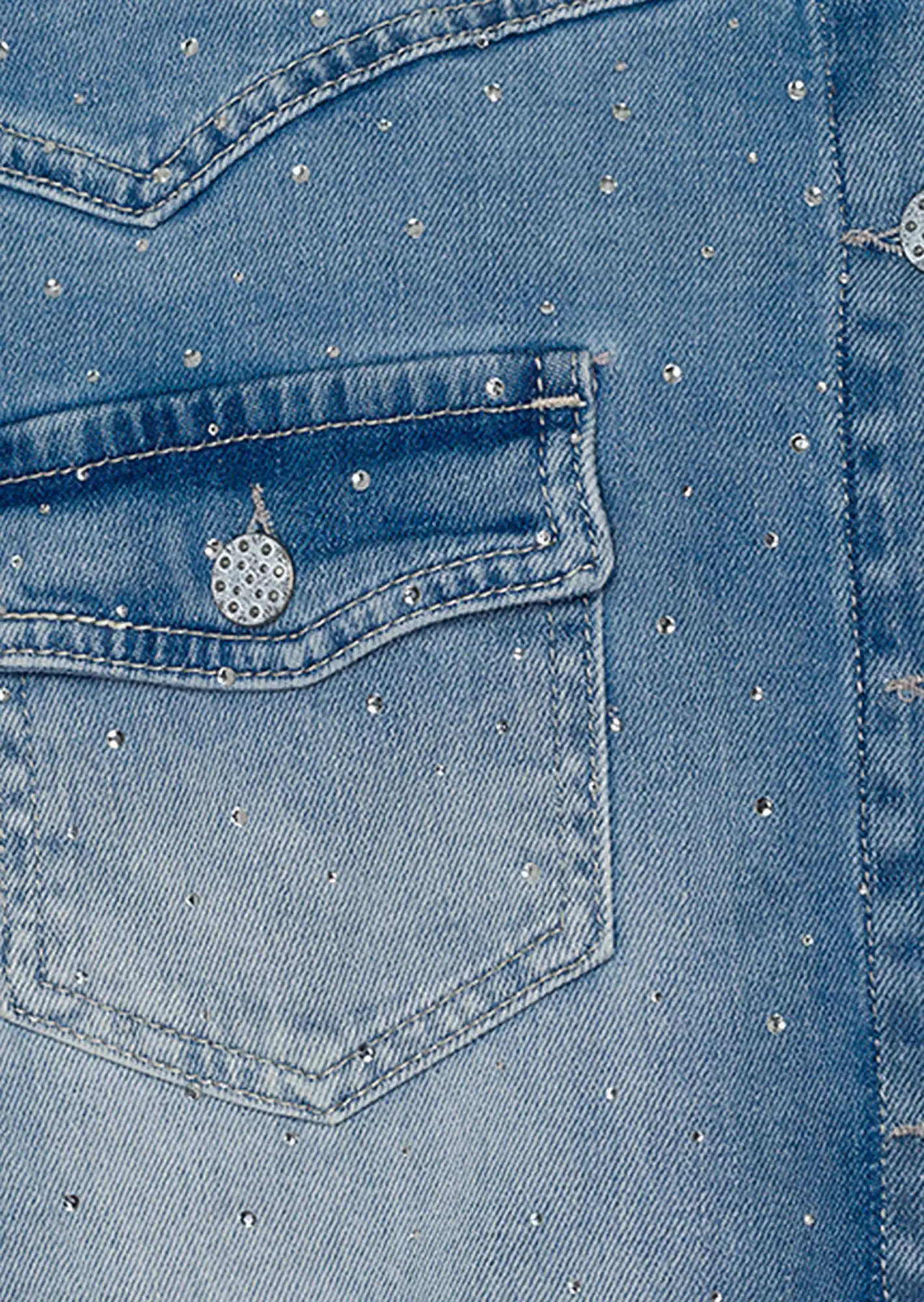Jeansjacke Ziersteine, light blue denim