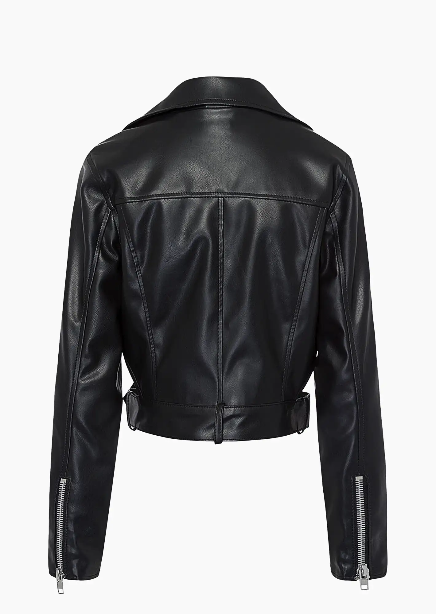 Jacke in Leder-Optik, schwarz