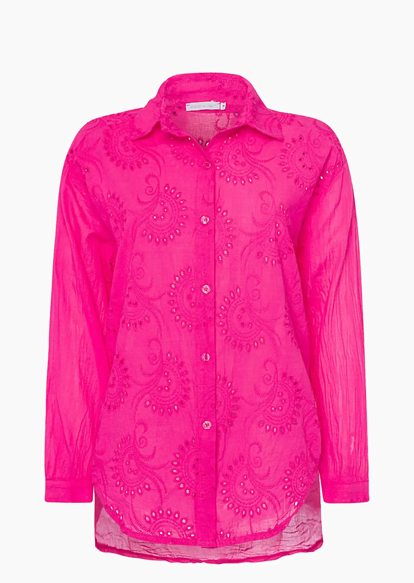 Bluse mit Lochstickerei, very berry
