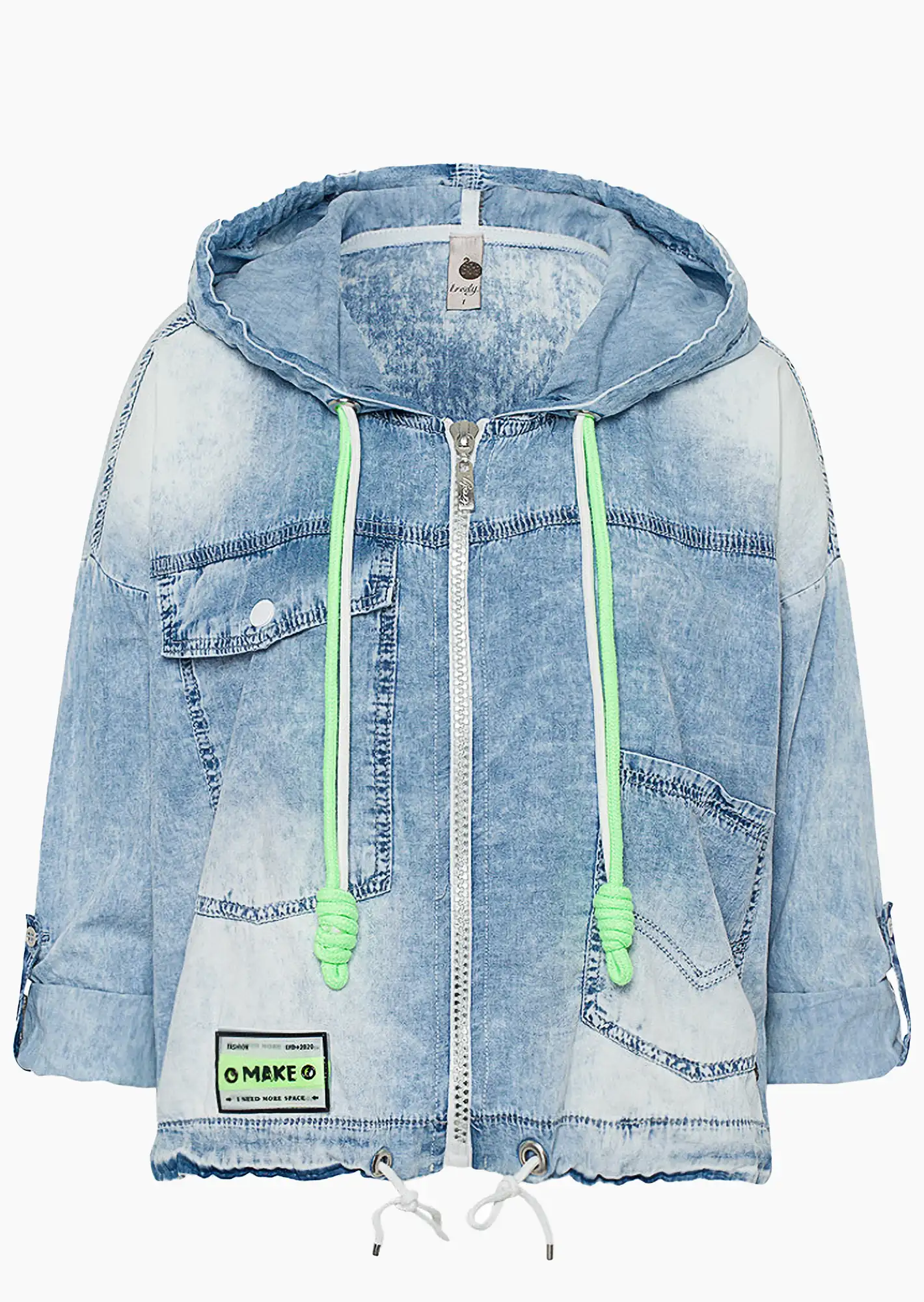 Jeansjacke 'What's up', bleached denim