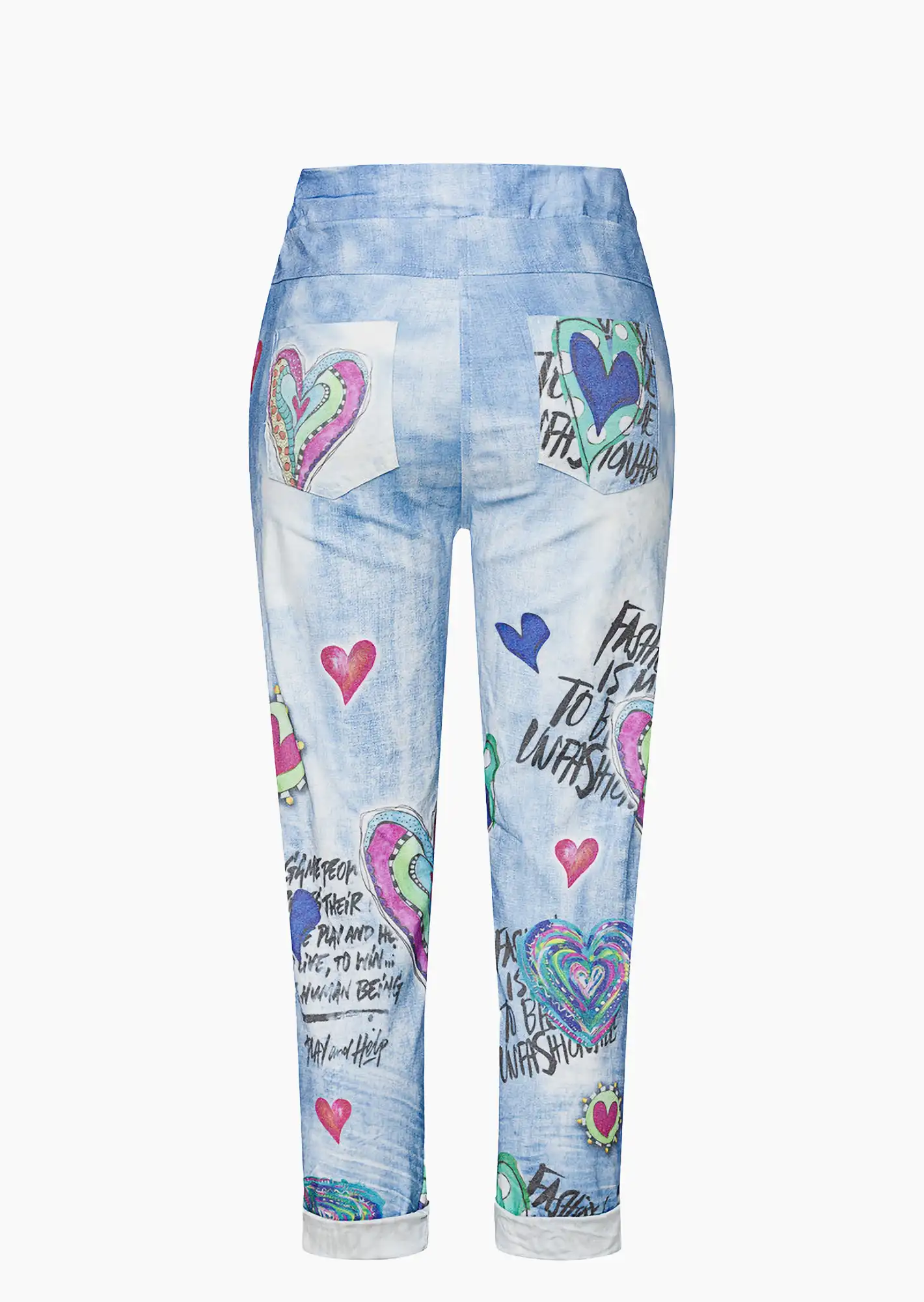 Joggpants mit Print, blue denim