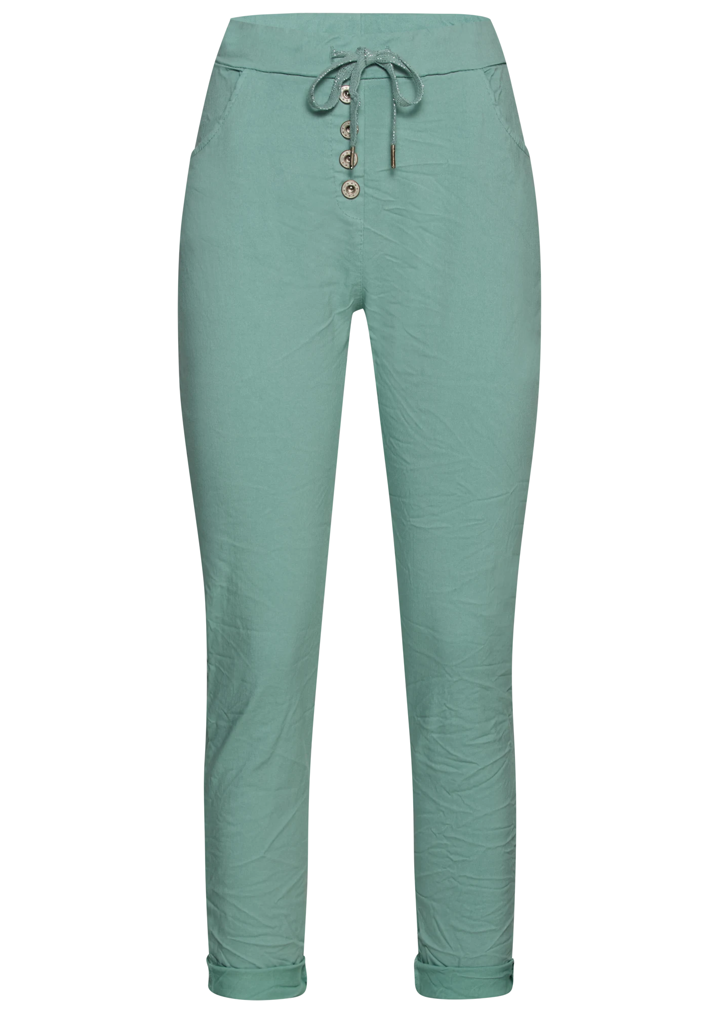 Joggpants mit Knopfleiste, misty green