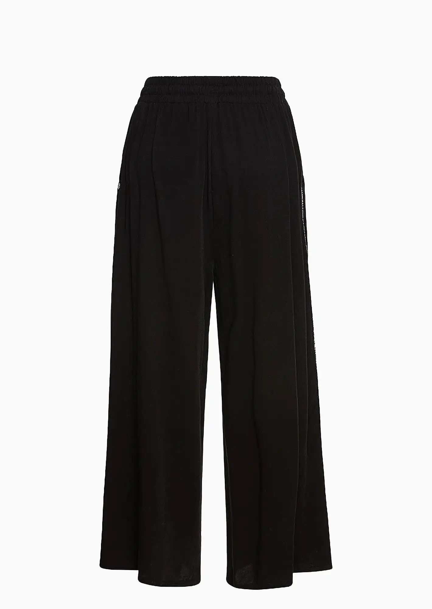 Viskose-Hose mit Ziersteinen, schwarz