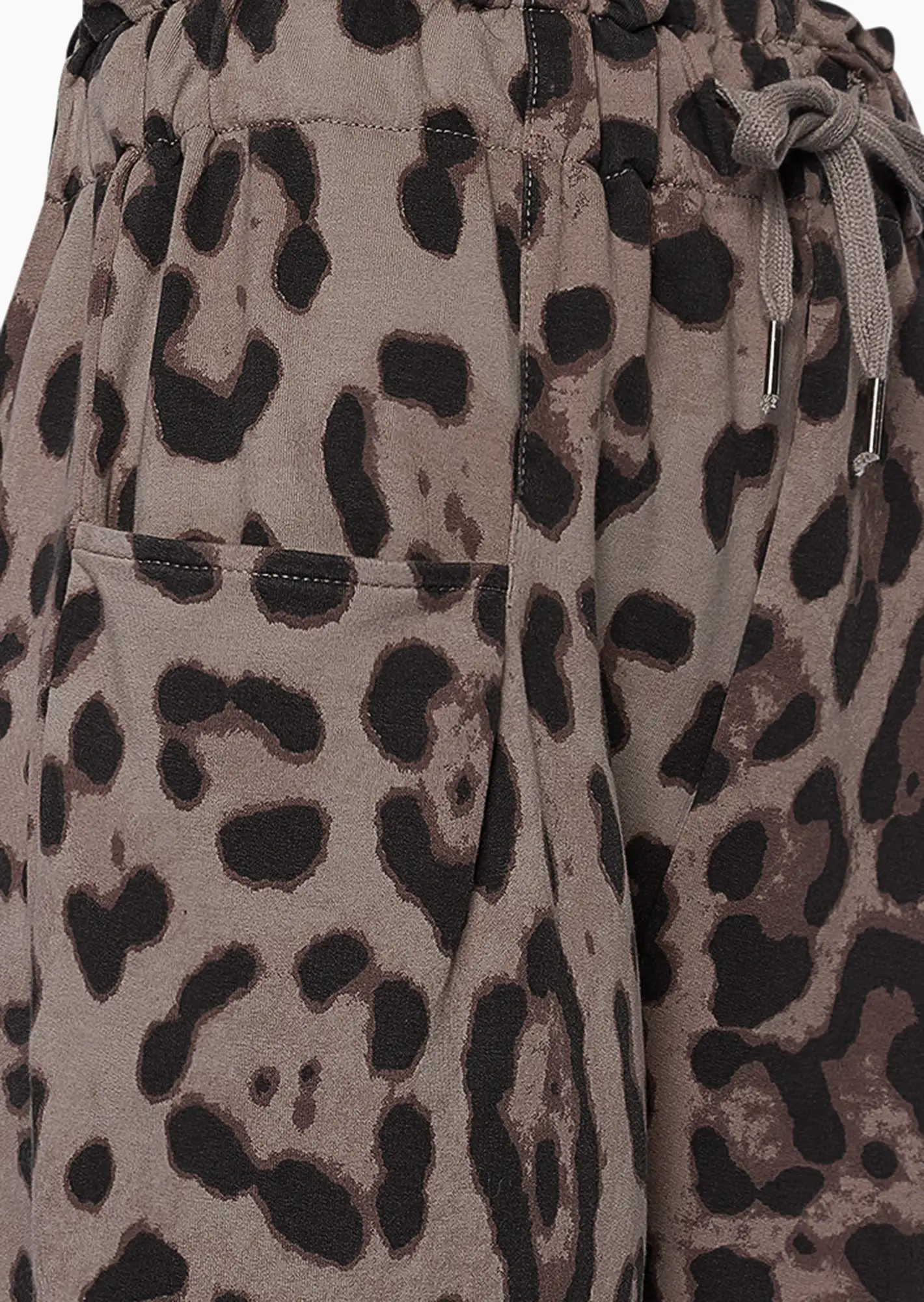 Hose im Leoprint, taupe