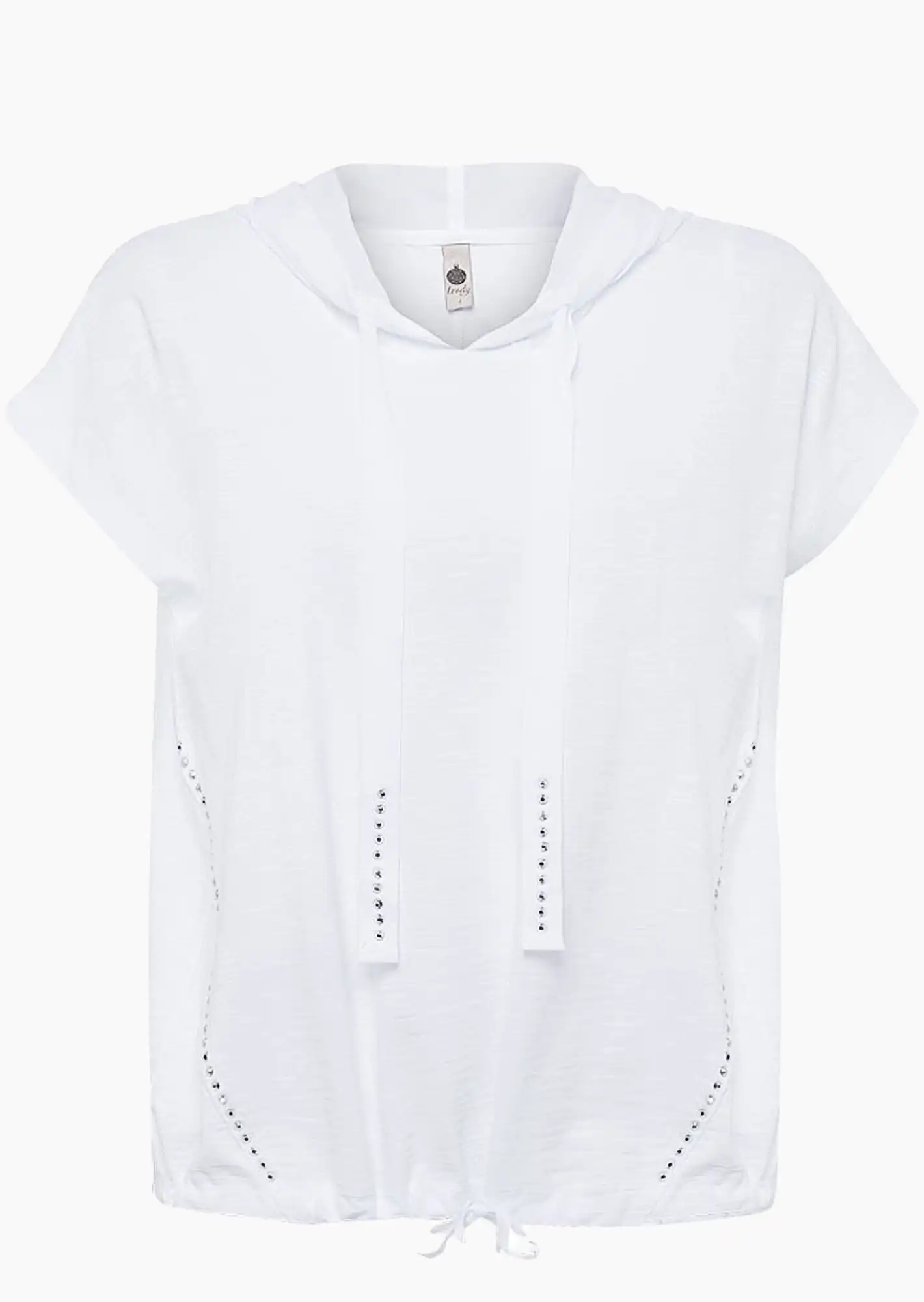 Shirt mit Nieten, weiß