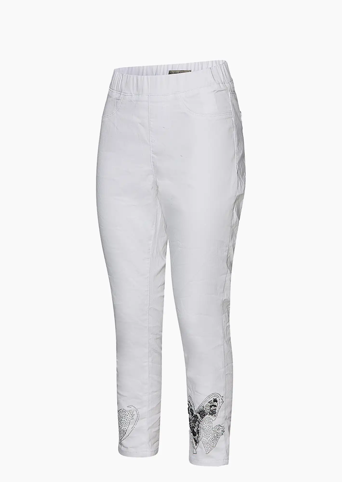 Jeggings 'Leoherz', weiß