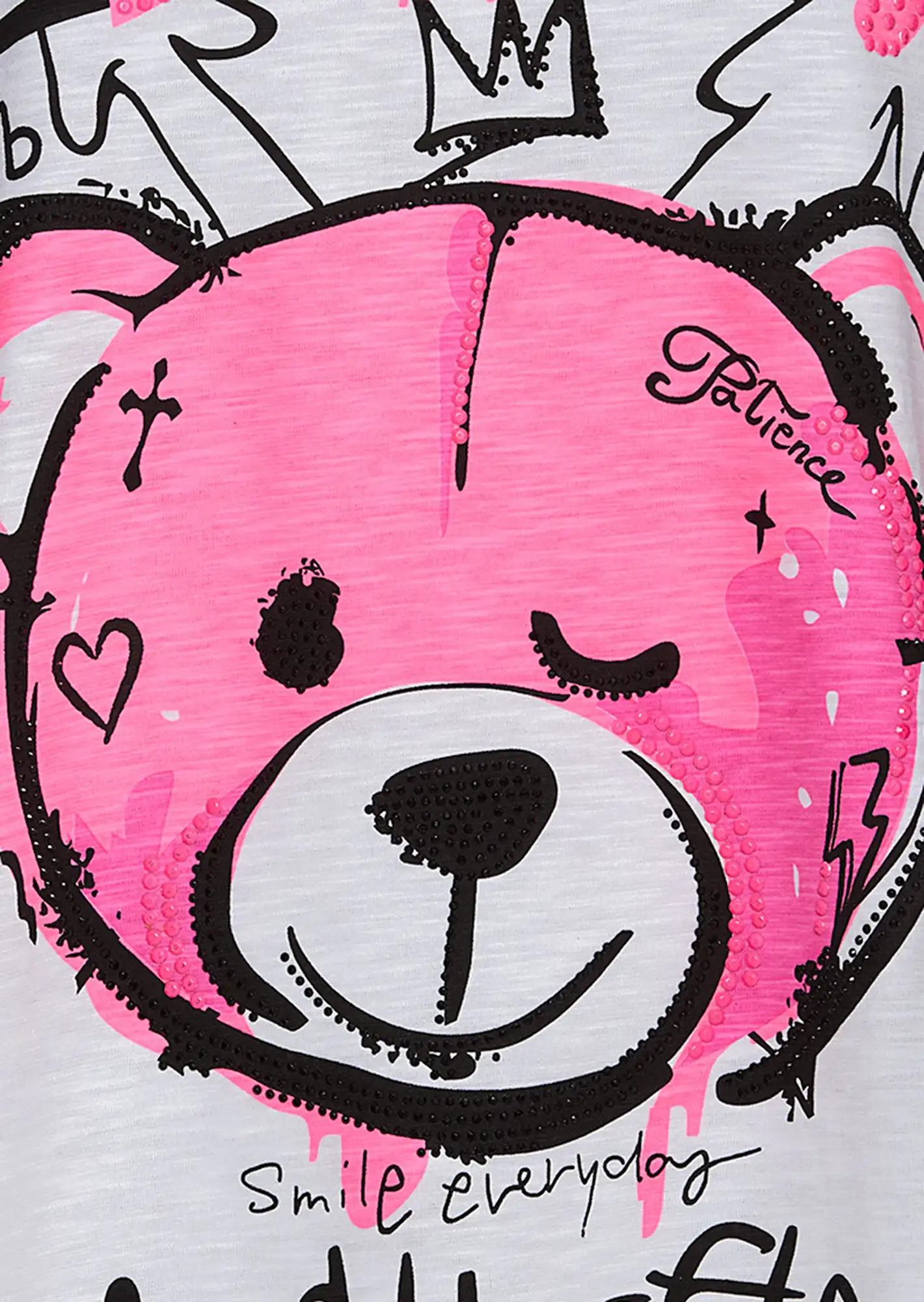 Shirt 'Happy', neonpink