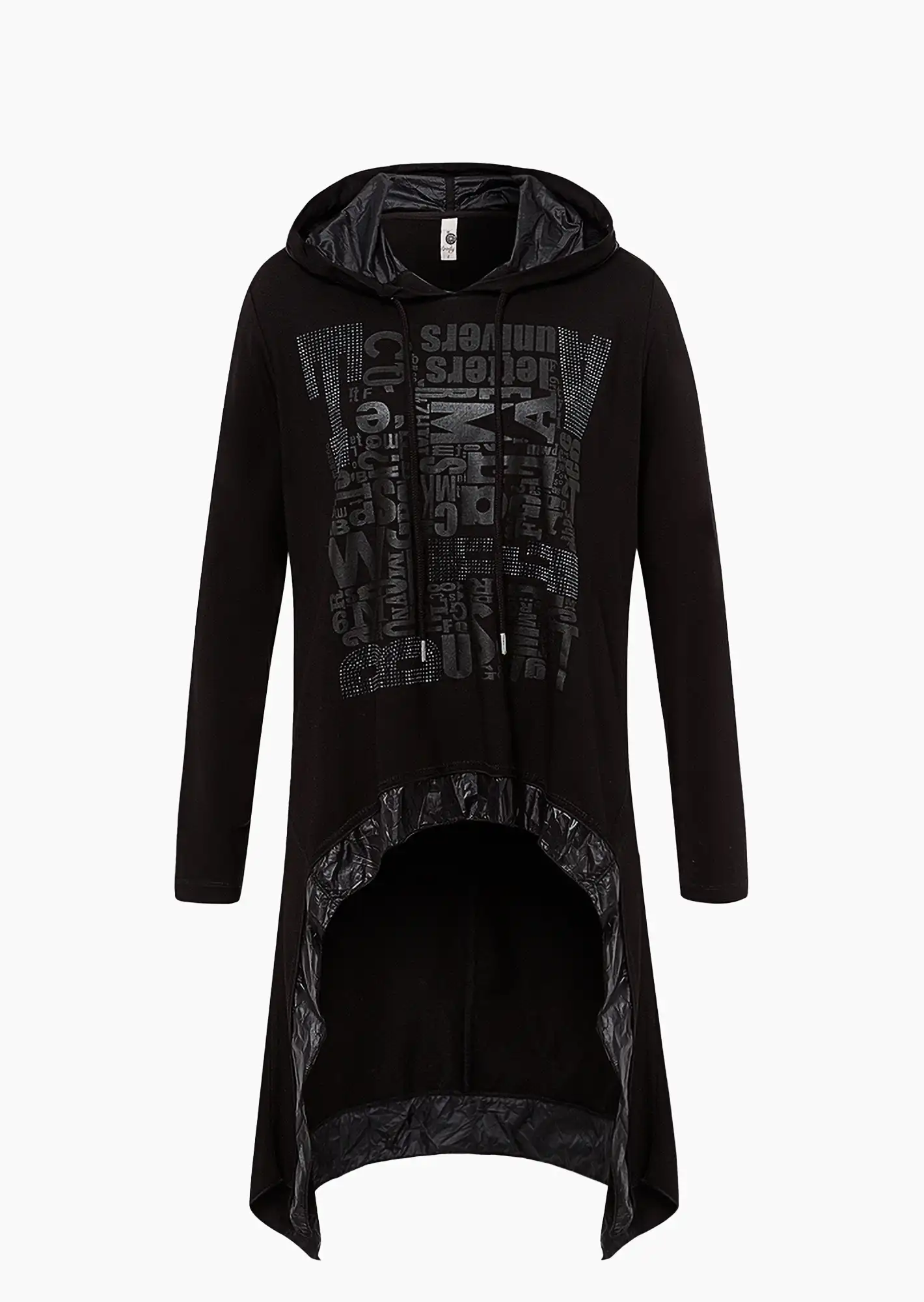 Langarmshirt mit Print, schwarz