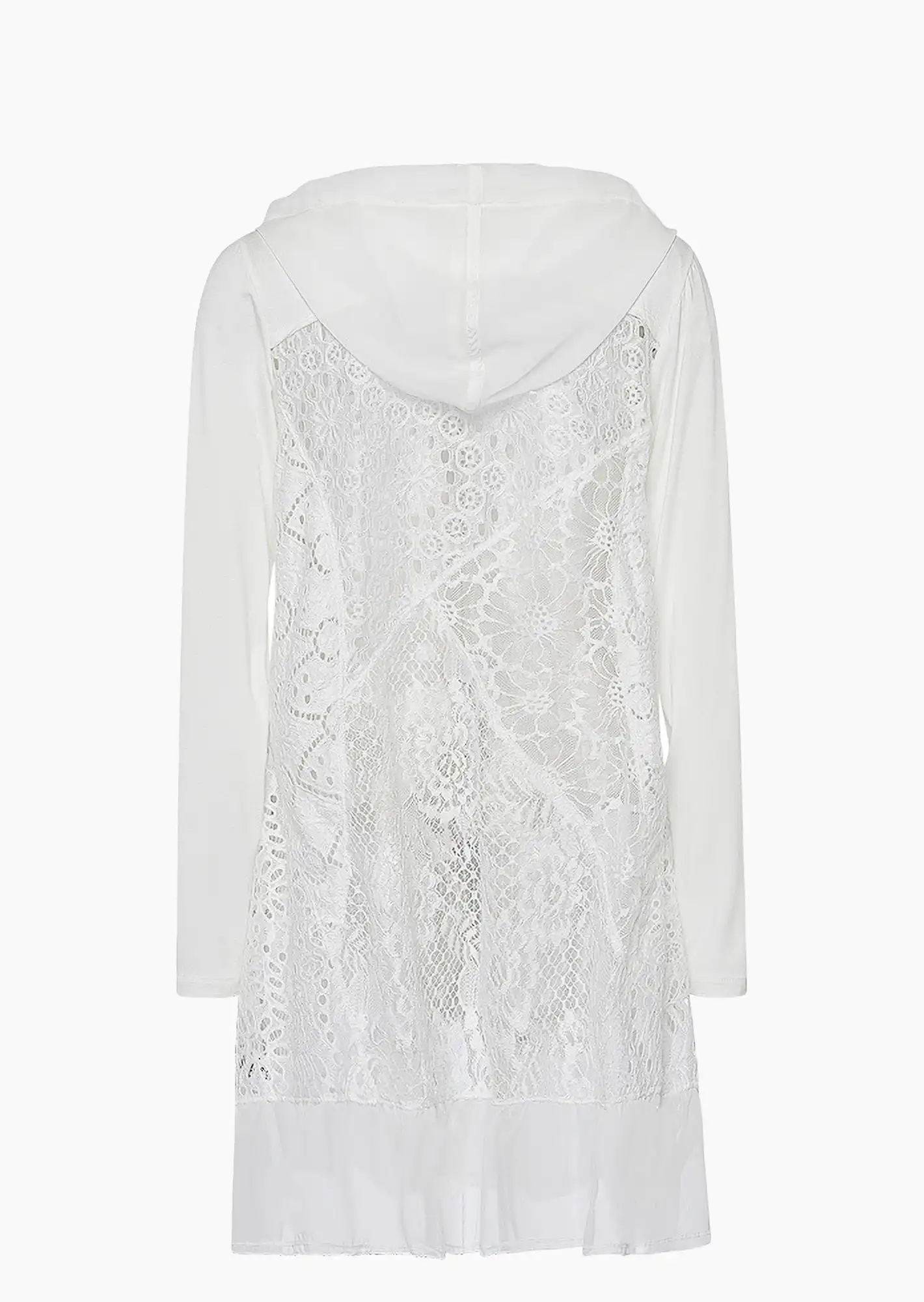 Shirtjacke mit Spitze, offwhite