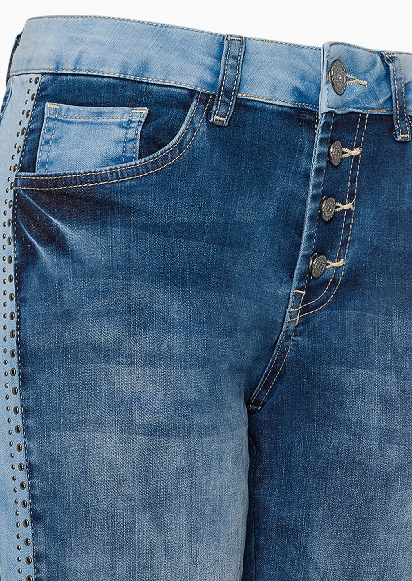 Jeans mit Ziernieten, blue denim