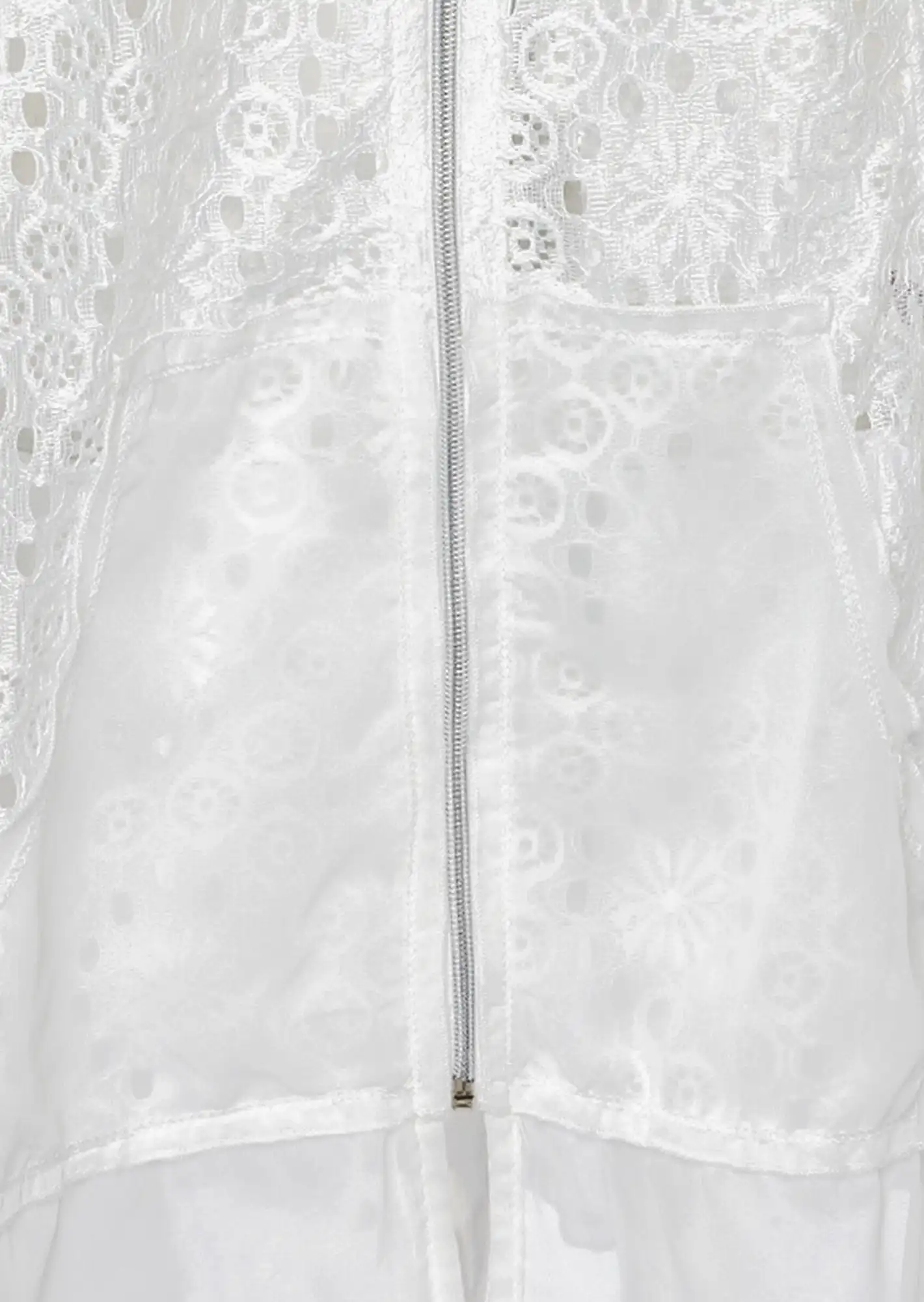 Shirtjacke mit Spitze, offwhite