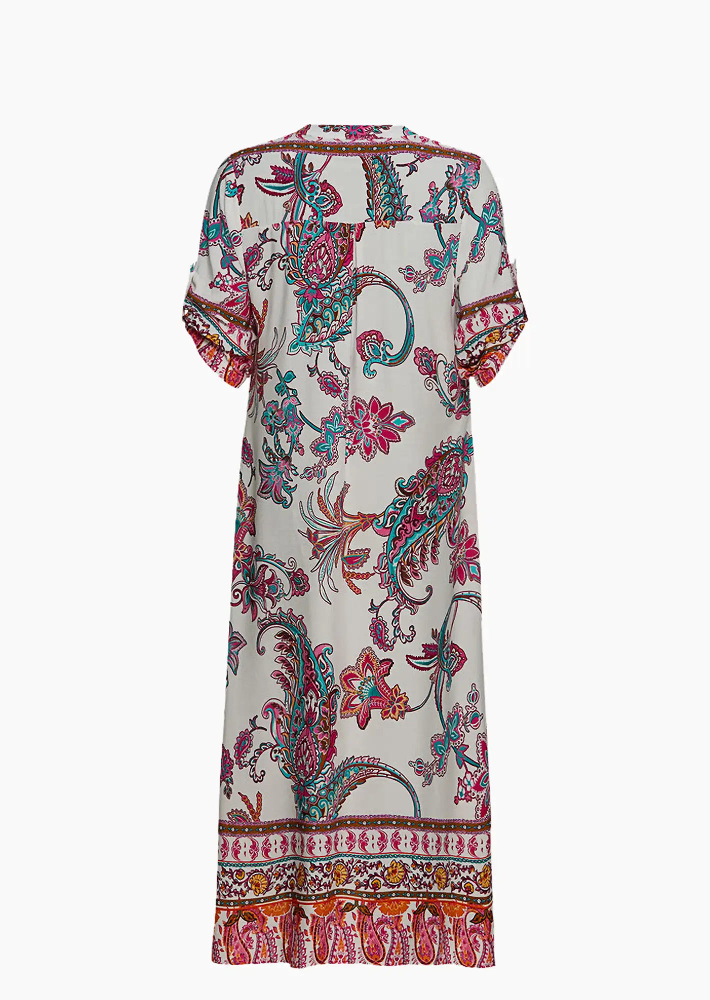 Kleid im Alloverprint, weiß-bunt